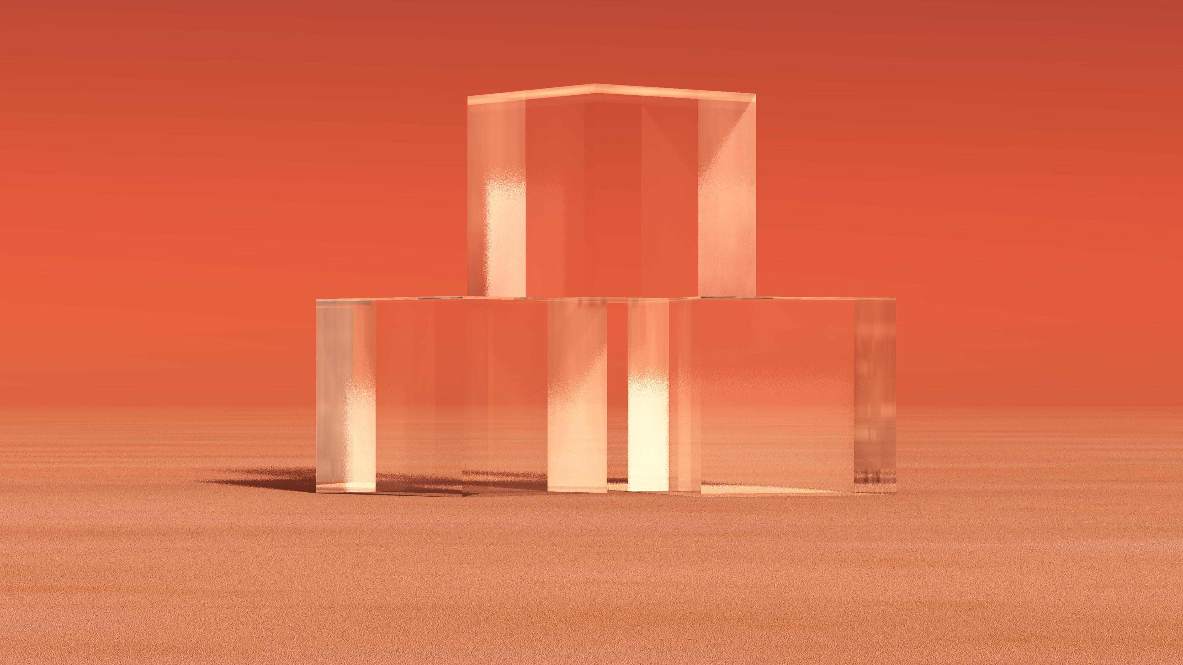 4K, desert, glass design, 3D Abstract HD Wallpaper