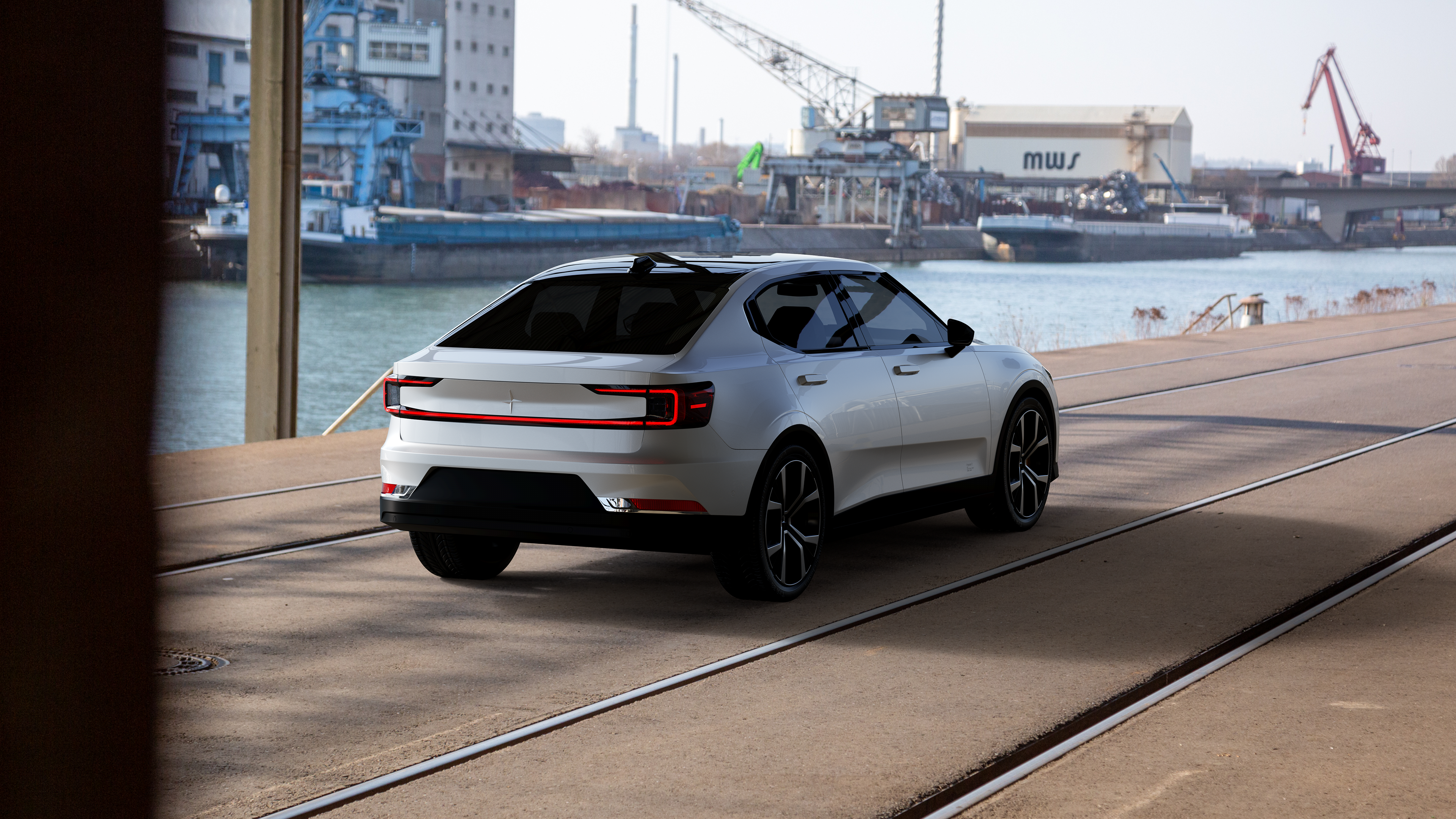 4K, vred, CGI, Volvo, car, Polestar, vehicle, Polestar 2, render, automotive, 3D visualization, digital art HD Wallpaper