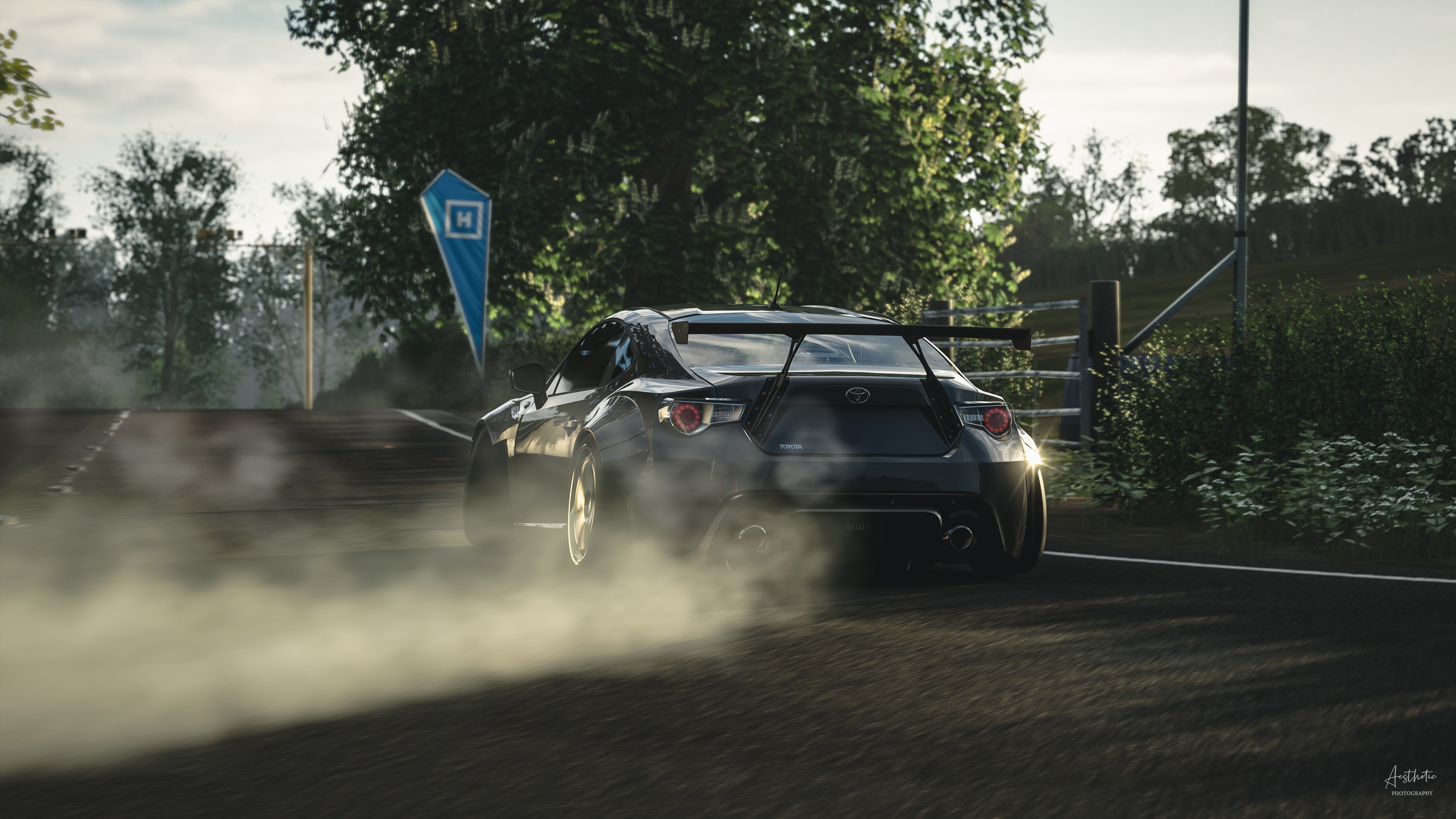 4K, vehicle, black cars, Toyota, sports car, car, smoke, GT-86 HD Wallpaper