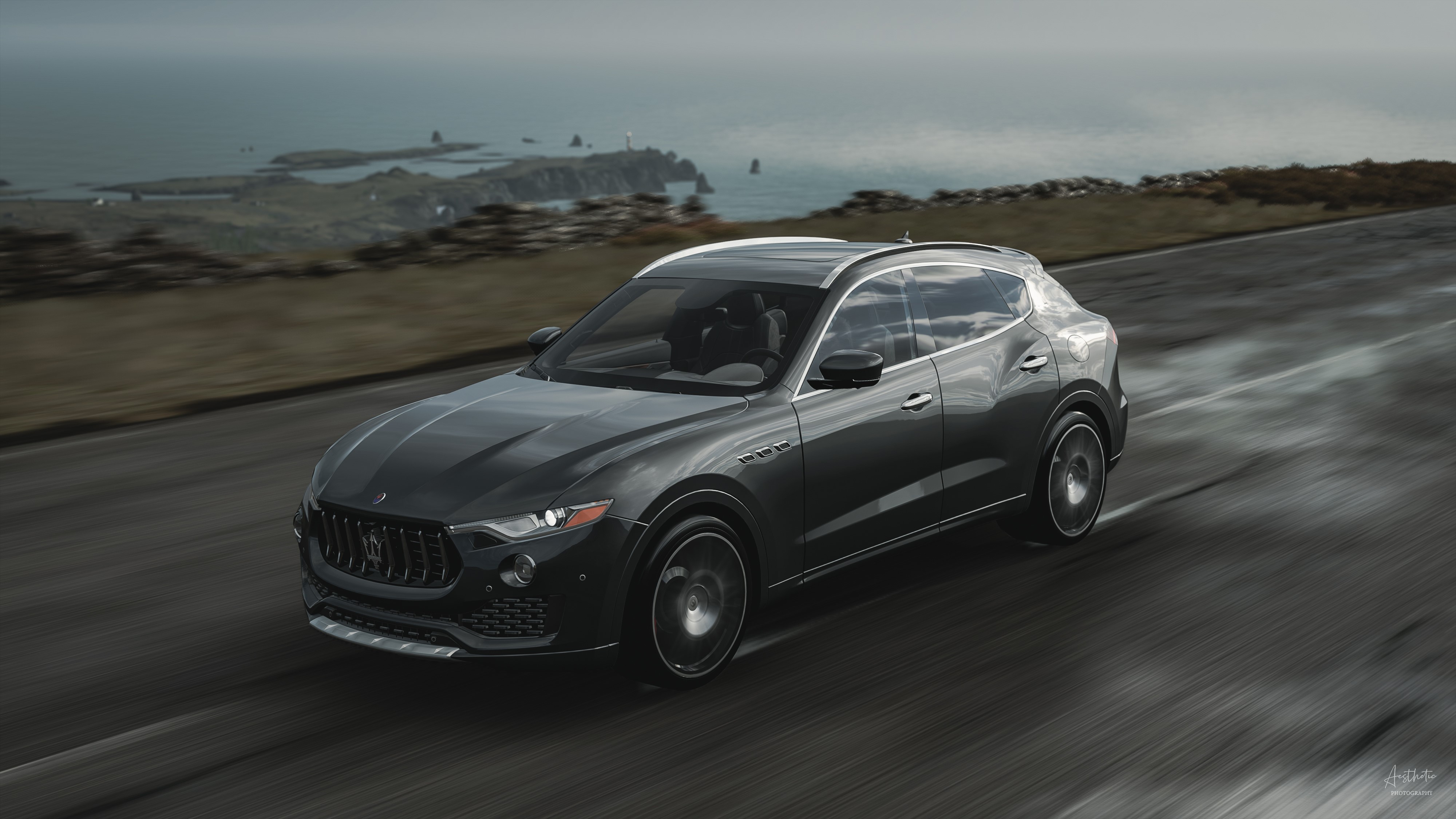 4K, SUV, black cars, vehicle, car, asphalt, Maserati HD Wallpaper