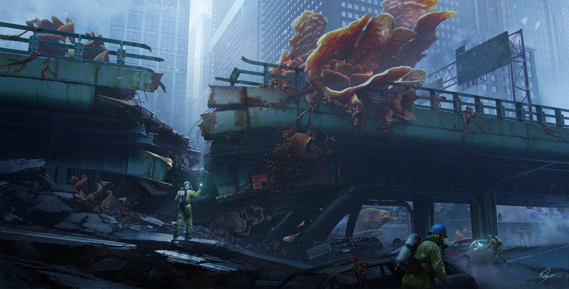 Morten Solgaard Pedersen, digital art, Quarantine, hazmat suits, fantasy art HD Wallpaper
