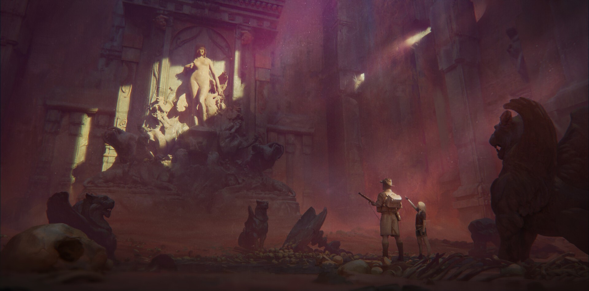 artwork, Katya Gudkina, temple, ArtStation HD Wallpaper