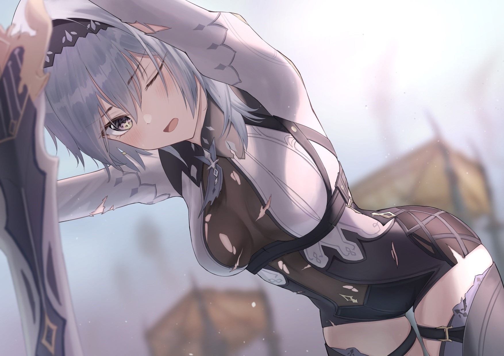 Eula from Genshin Impact in Dynamic Pose HD Wallpaper