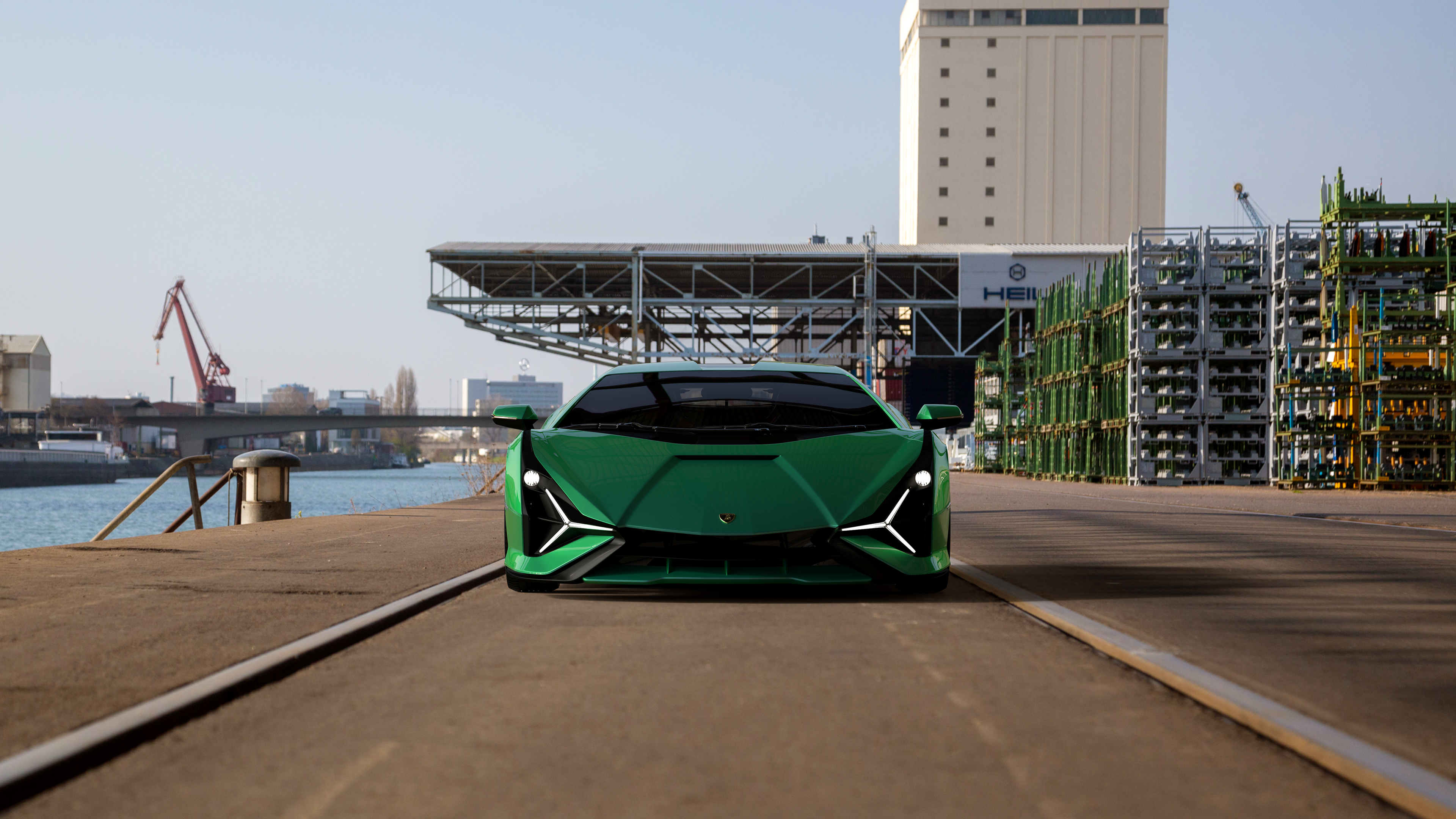 4K, render, CGI, car, vehicle, Lamborghini Sian, digital art, LamborghiniSian, Lamborghini, vred, 3D visualization, automotive HD Wallpaper
