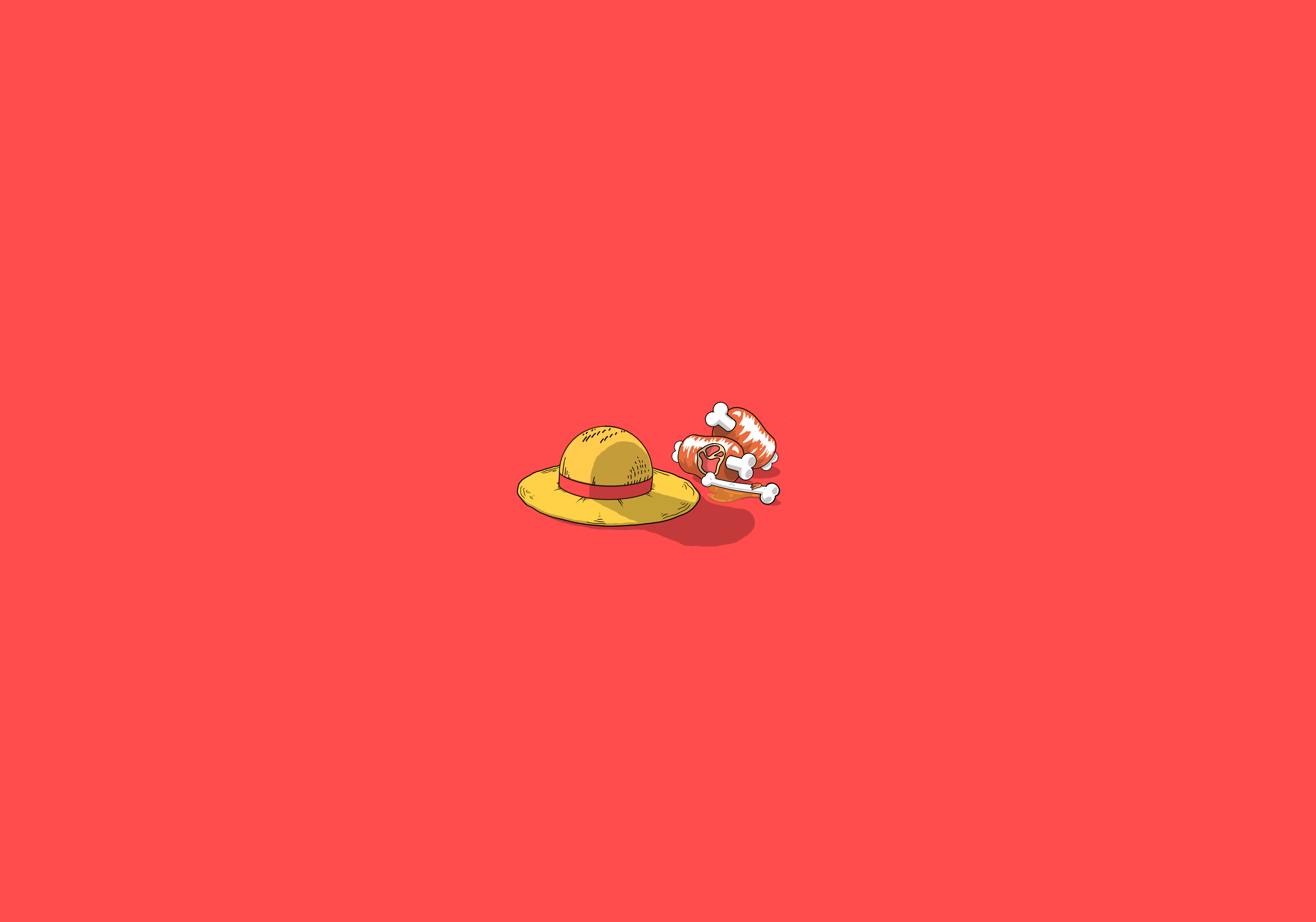 Monkey D. Luffy Straw Hat Pirates Red Art HD Wallpaper