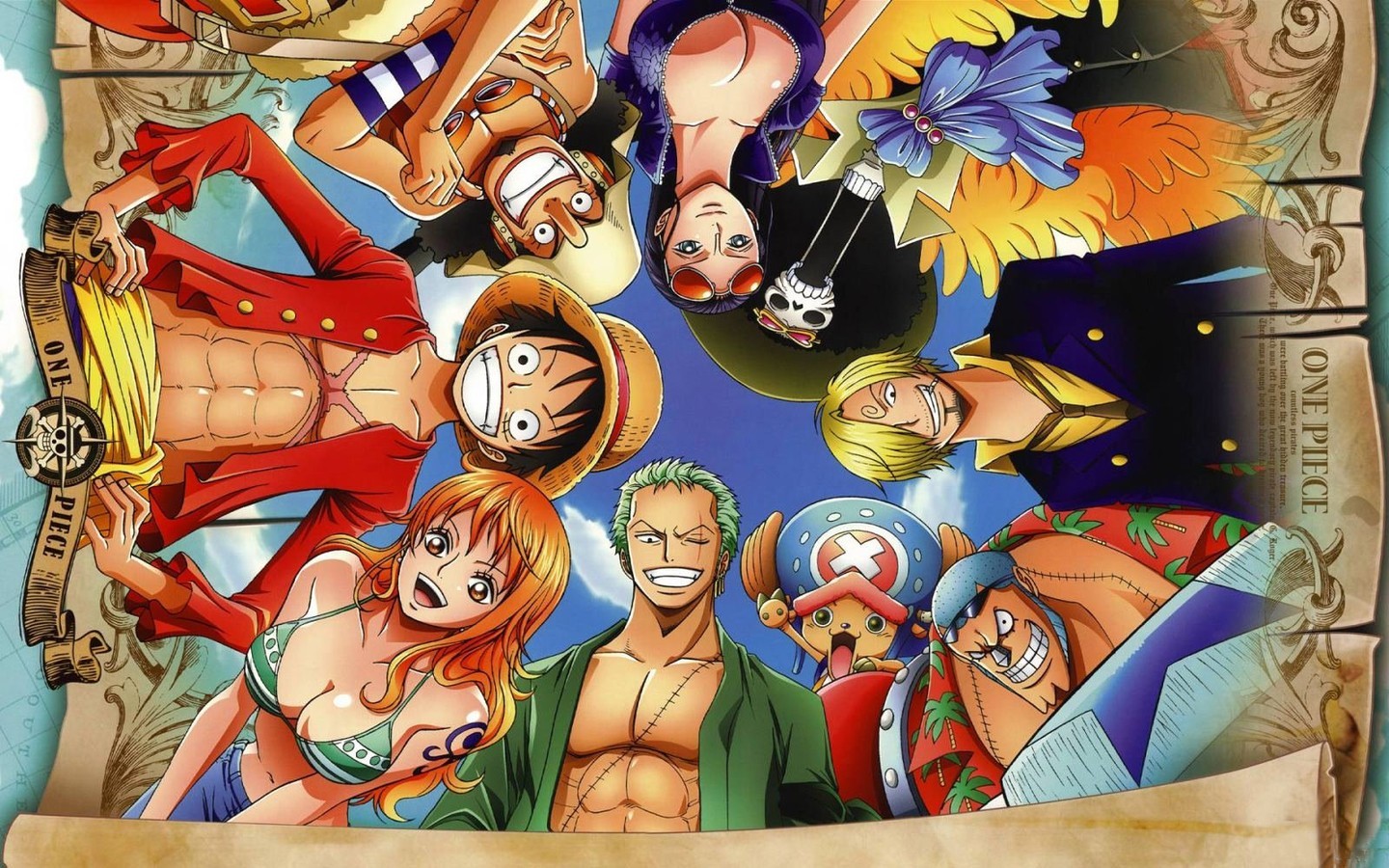 One Piece, anime, bottom view HD Wallpaper