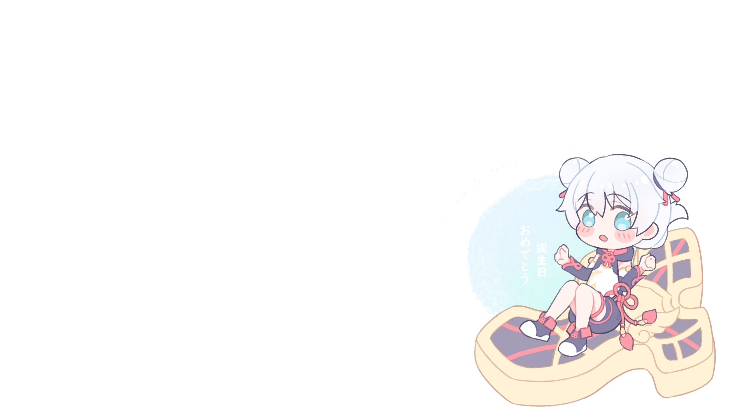 Theresa Apocalypse, Velcozz, white hair, Valkyrie Pledge, blue eyes, chibi HD Wallpaper
