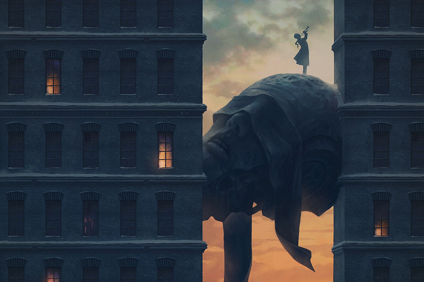 fantasy art, Alexey Egorov, digital art, sunrise, Trumpet HD Wallpaper