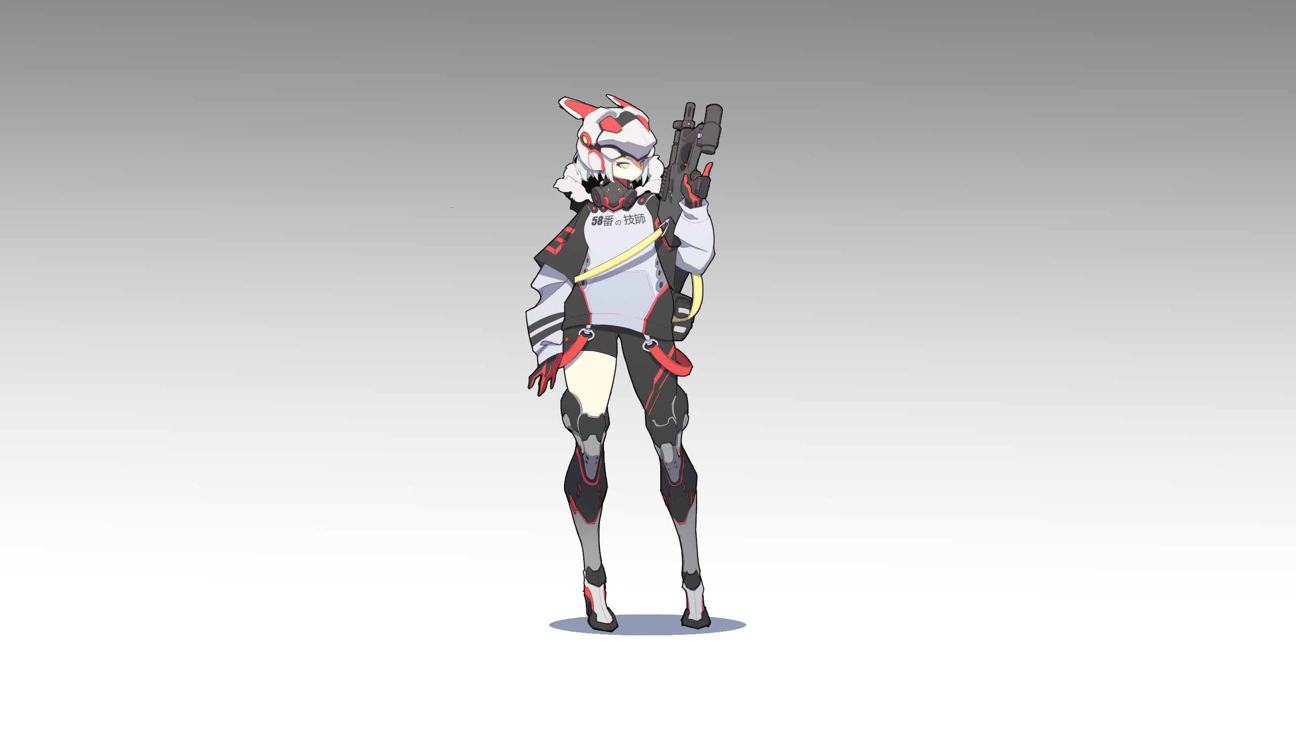 SMG, gun, anime, futuristic HD Wallpaper