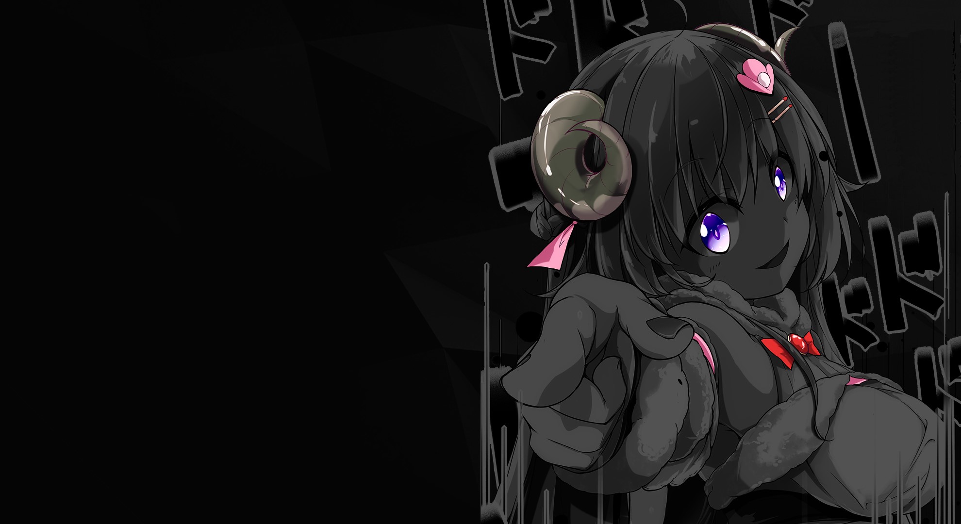 anime girls, Tsunomaki Watame, monochrome, anime, Hololive, selective coloring HD Wallpaper