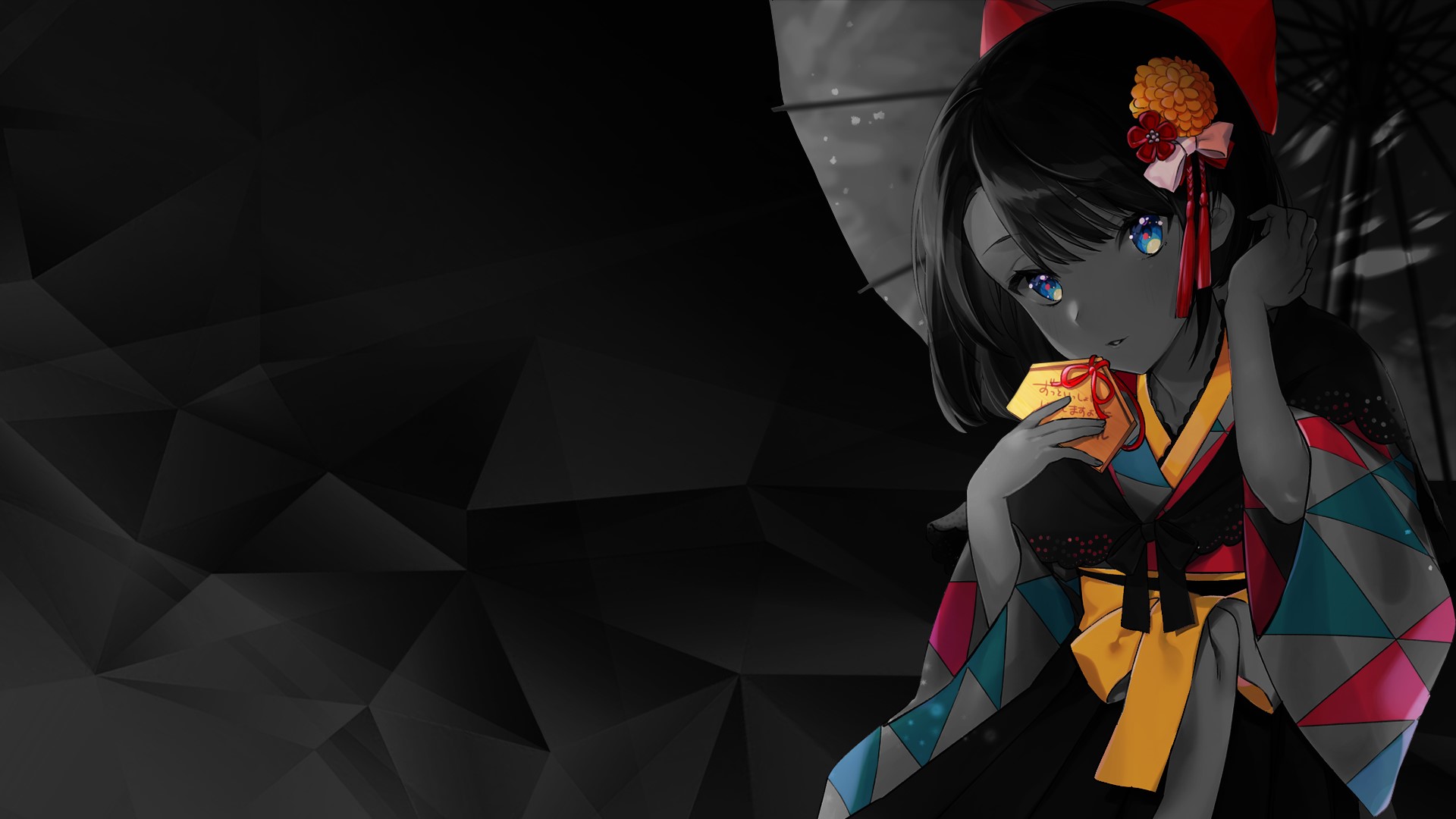 selective coloring, Hololive, anime girls, Oozora Subaru, anime, monochrome HD Wallpaper