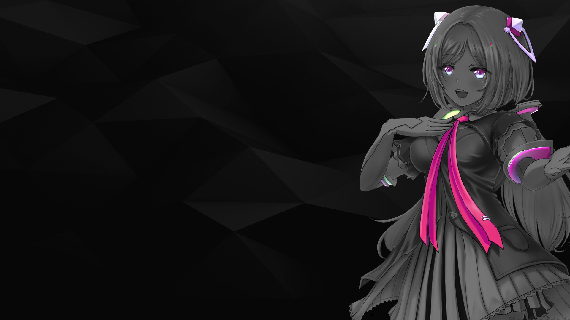 Hololive, selective coloring, anime girls, anime, monochrome, Aki Rosenthal HD Wallpaper