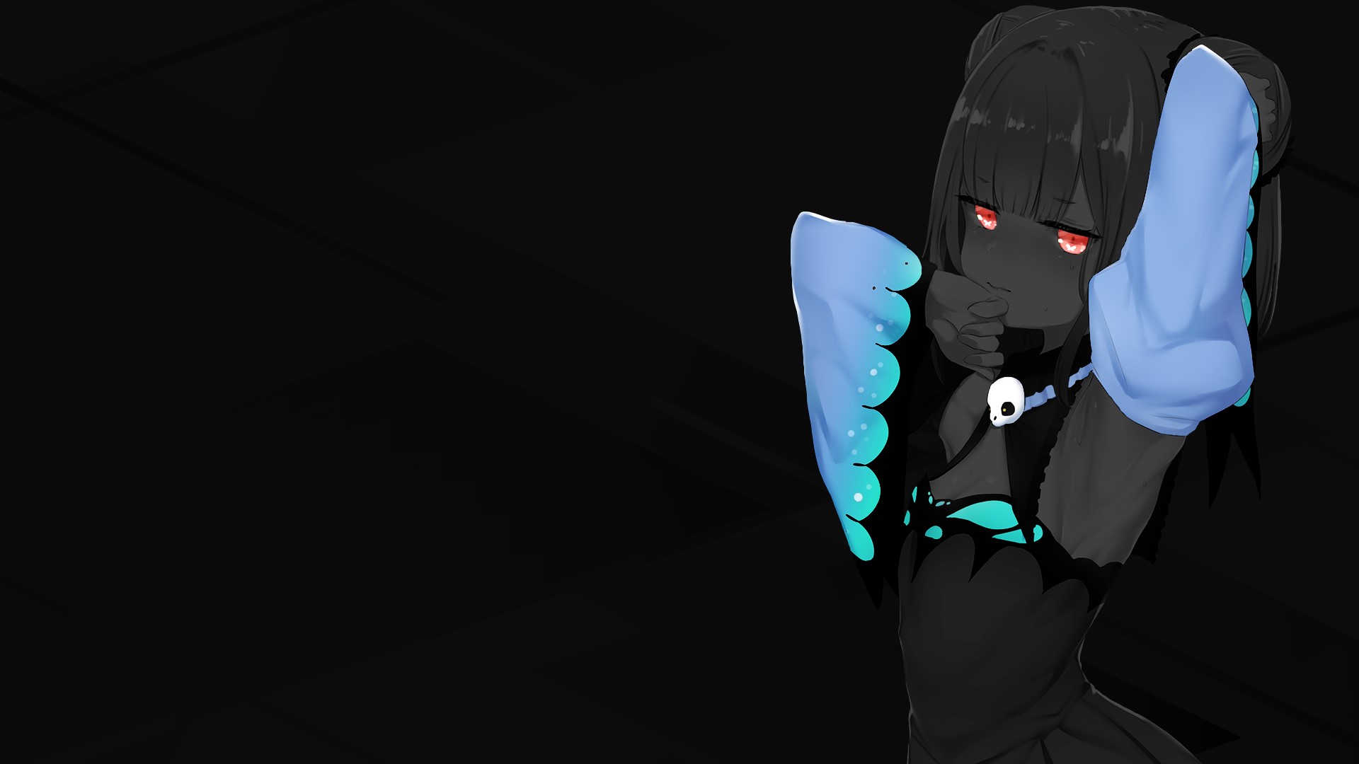 selective coloring, Hololive, monochrome, Uruha Rushia, anime girls, anime HD Wallpaper