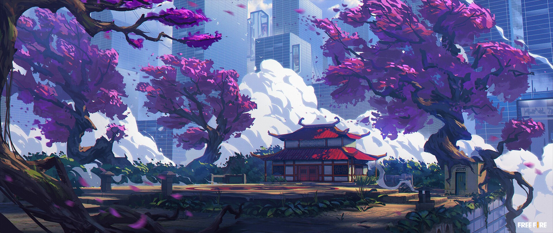fantasy art, Mateusz Majewski, clouds, digital art, trees, Asian architecture HD Wallpaper