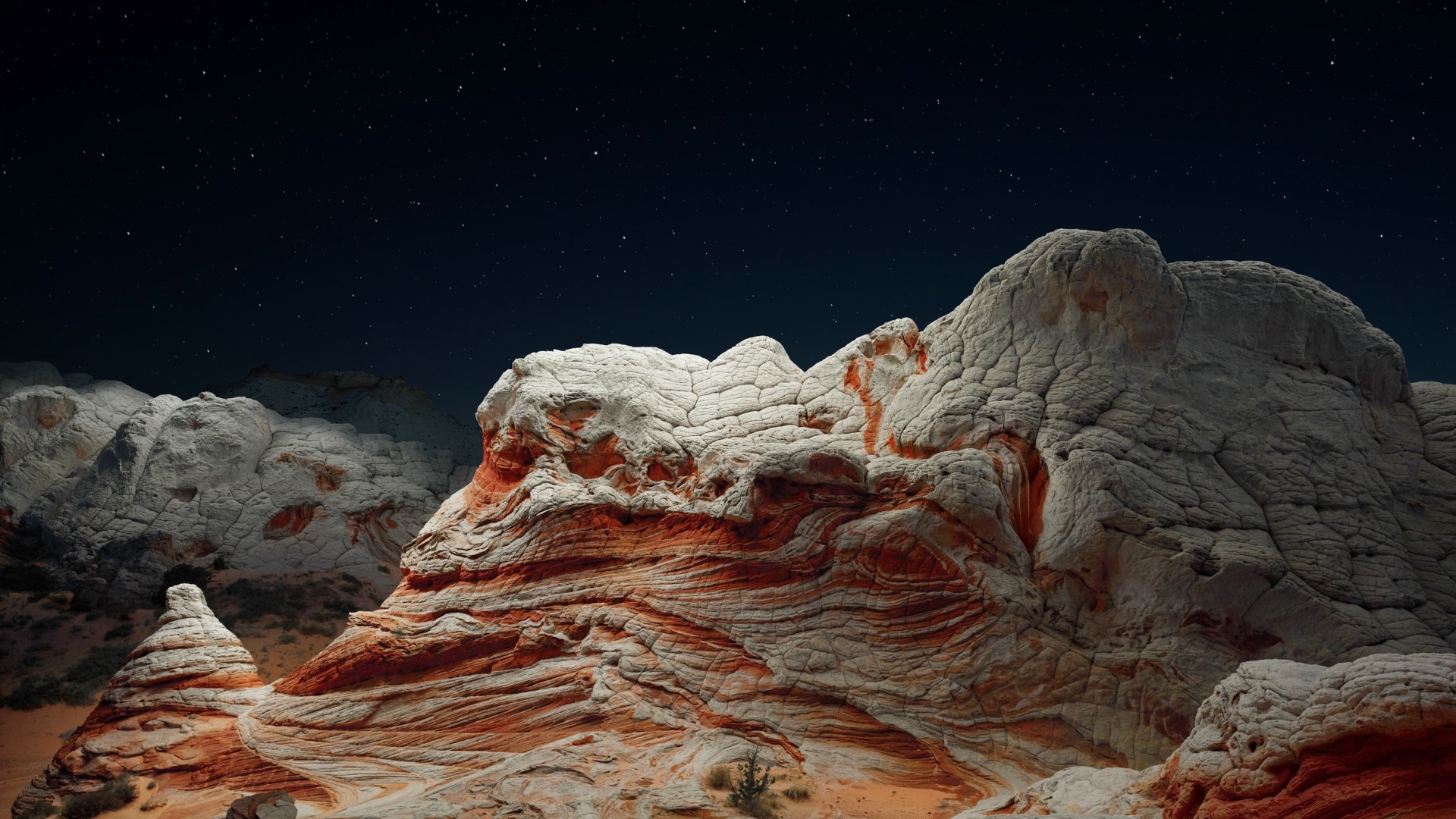 rock, nature, stars, iOS, desert HD Wallpaper