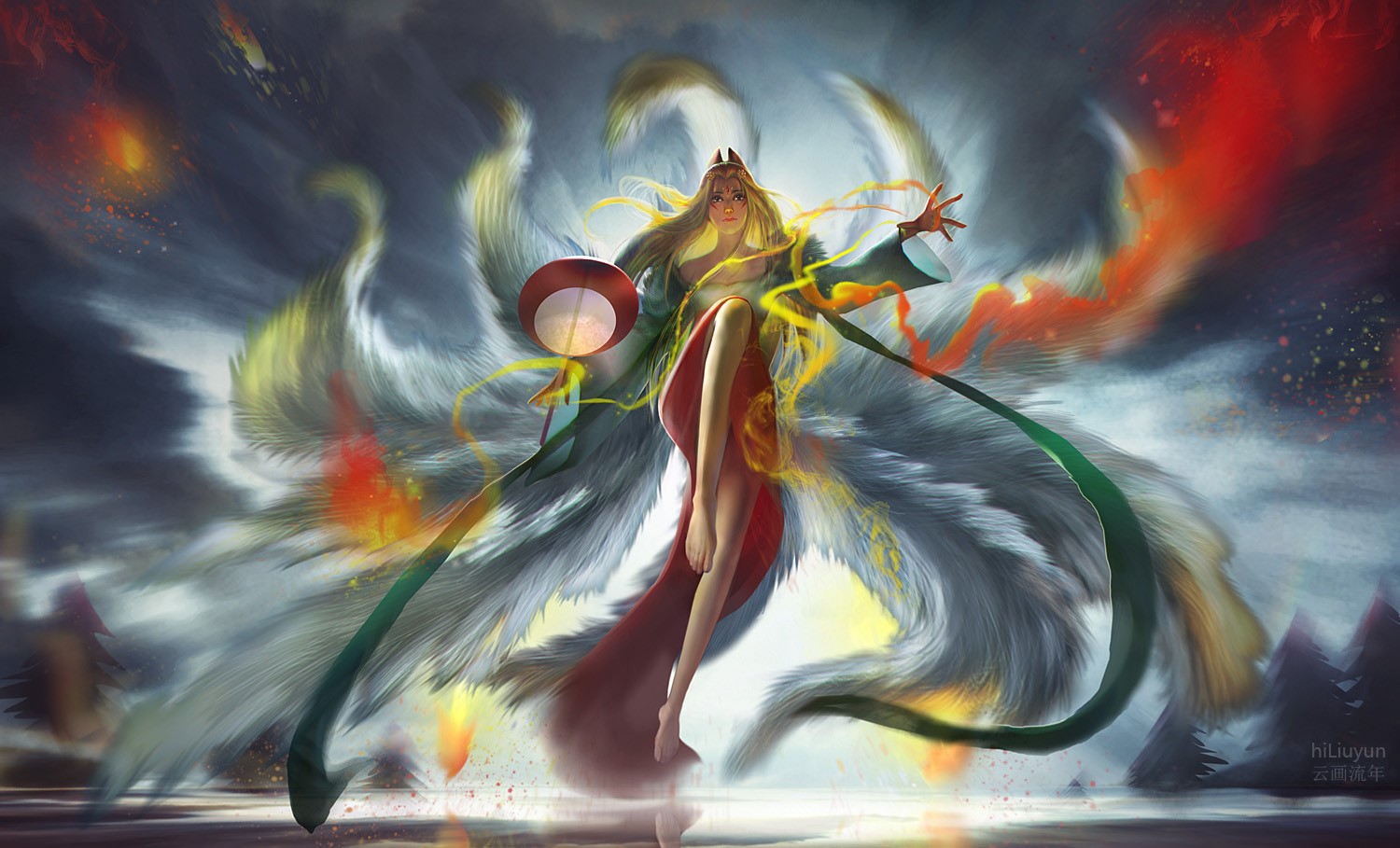 original characters, digital art, fantasy girl, hiLiuyun, WuXia, CG HD Wallpaper