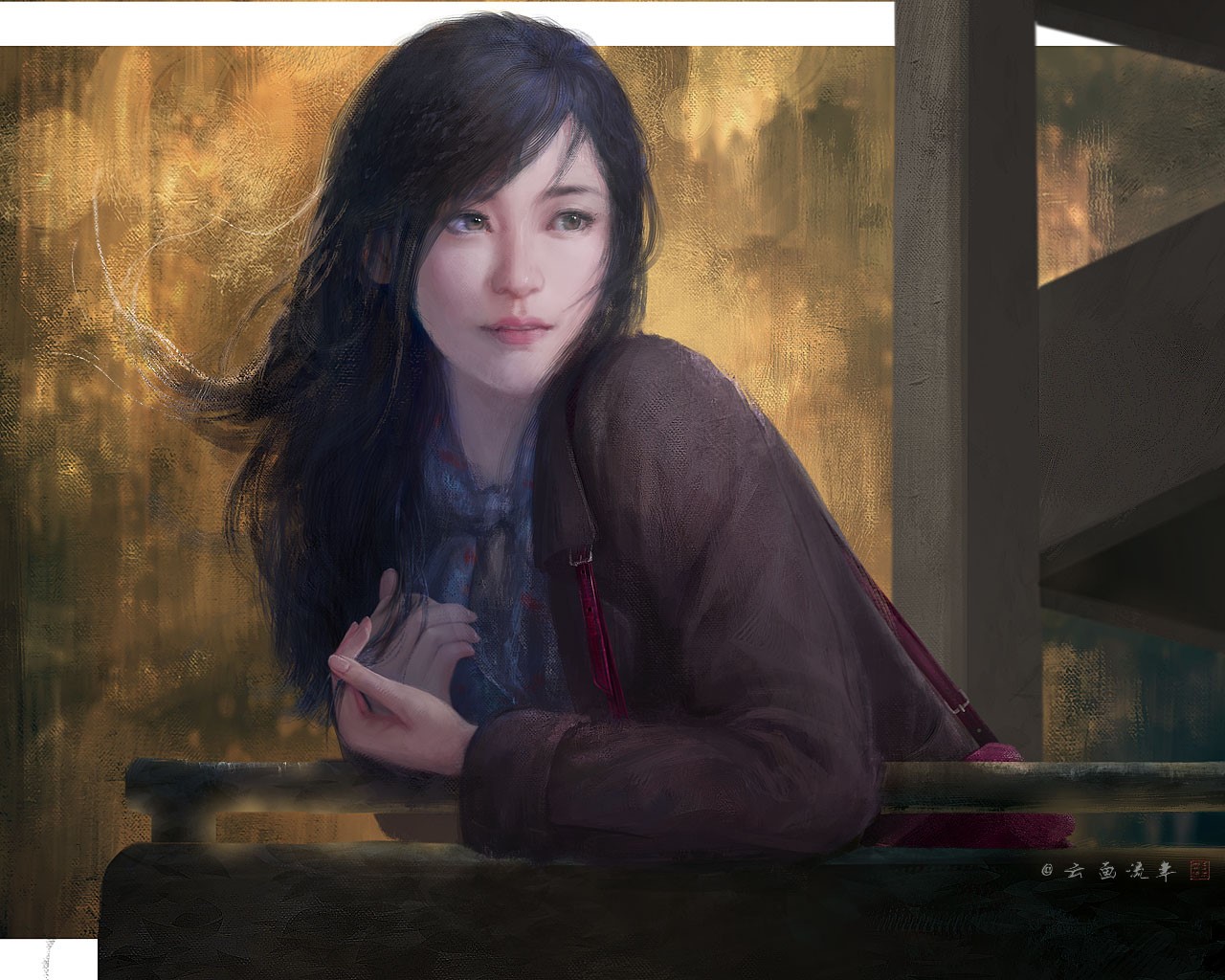 hiLiuyun, original characters, digital art, fantasy girl HD Wallpaper