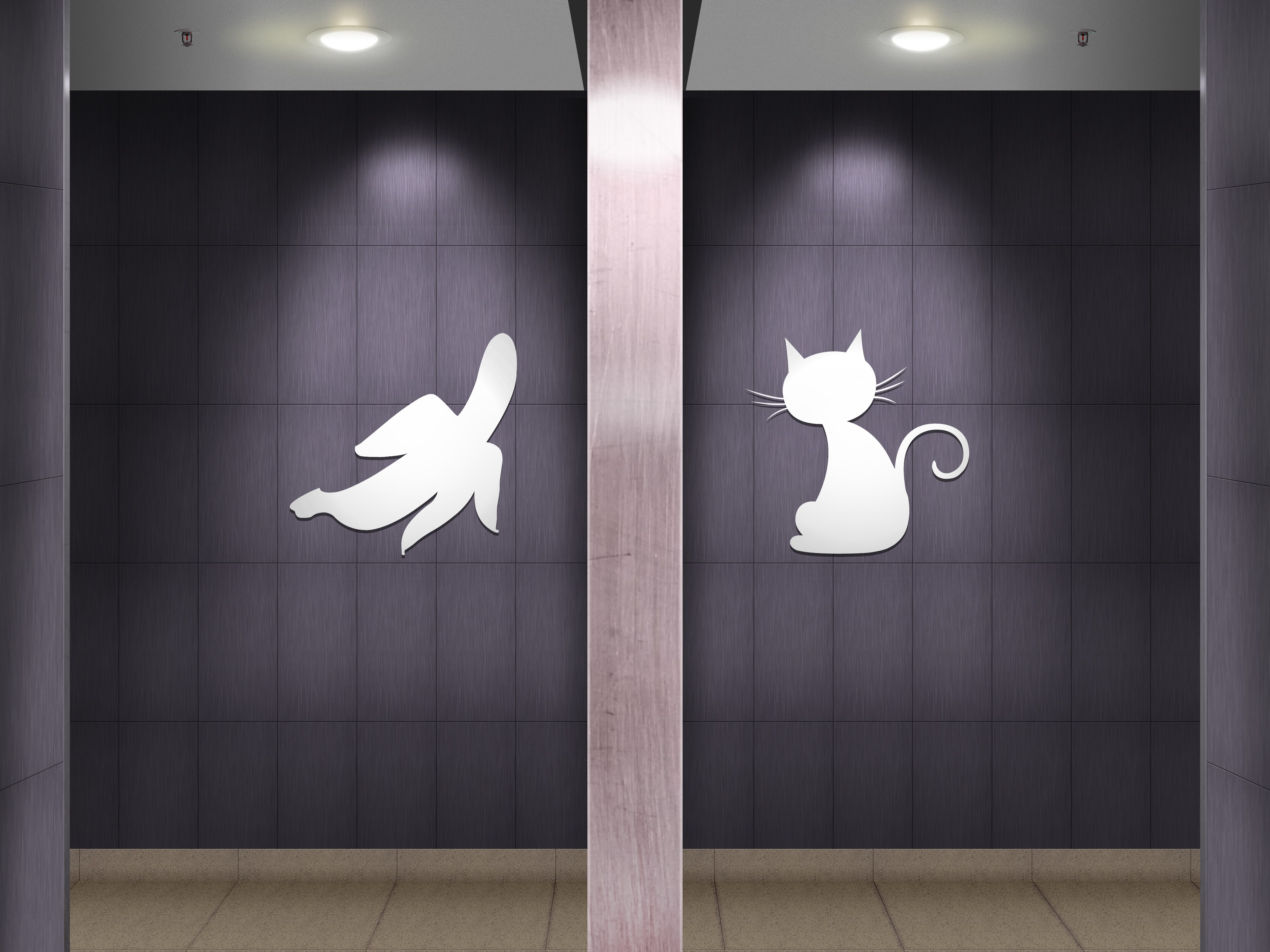 4K, public restroom, toilets, pictogram, signs, humor HD Wallpaper