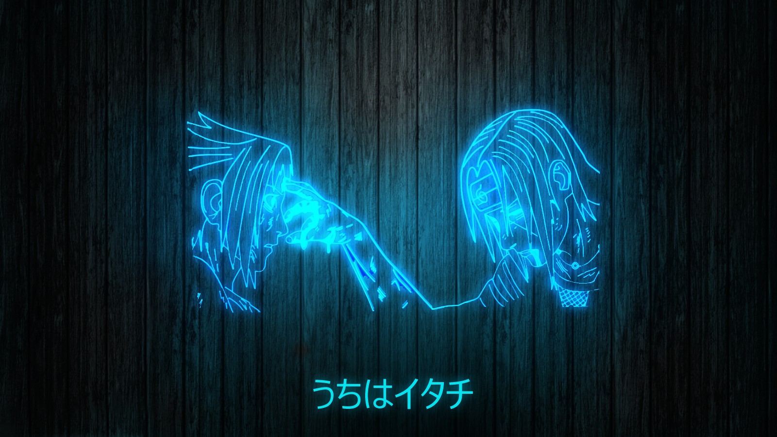 Uchiha Itachi and Sasuke Neon Art from Naruto Shippuden HD Wallpaper