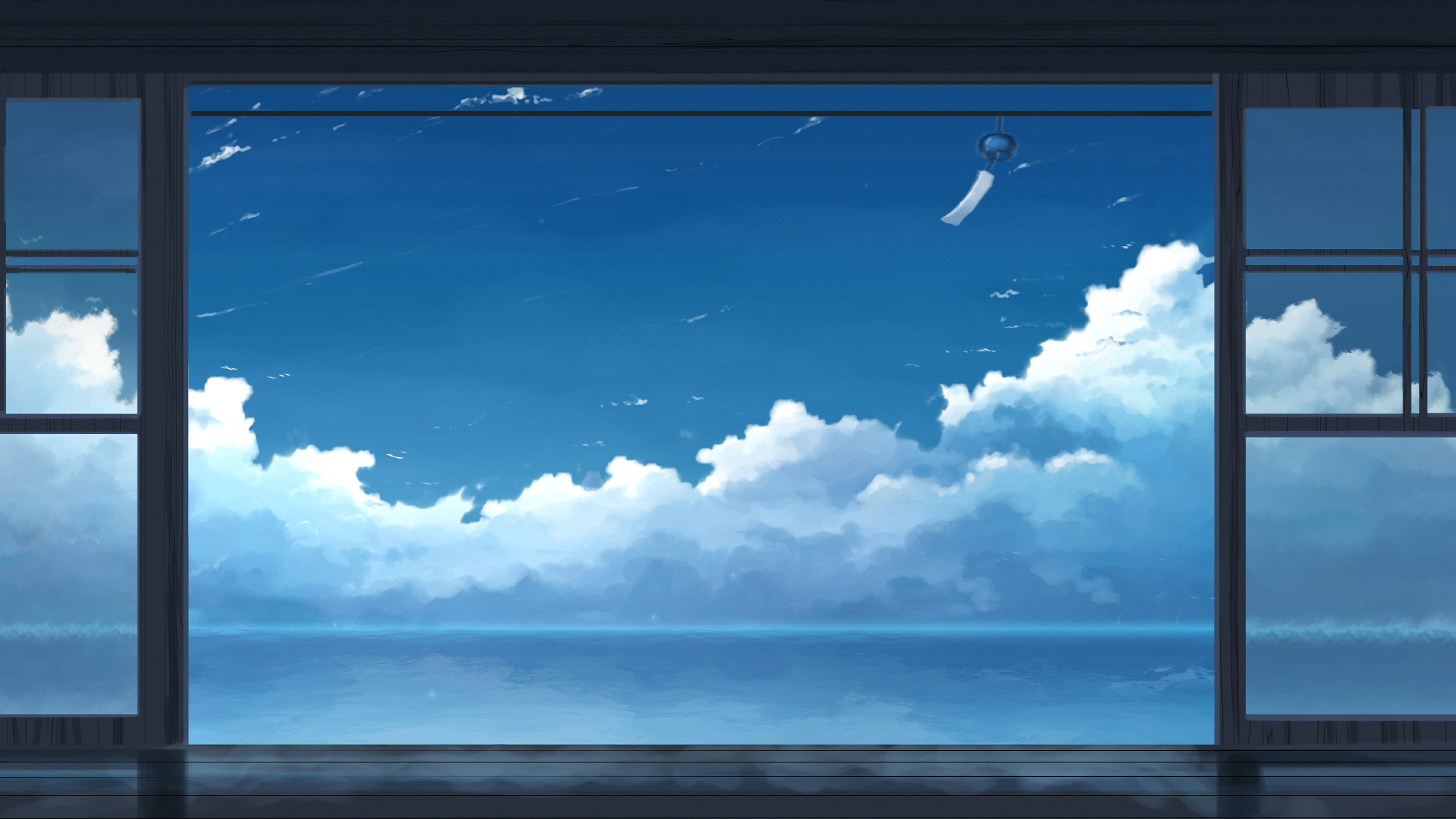 windy, bright, sea, clouds, sky HD Wallpaper