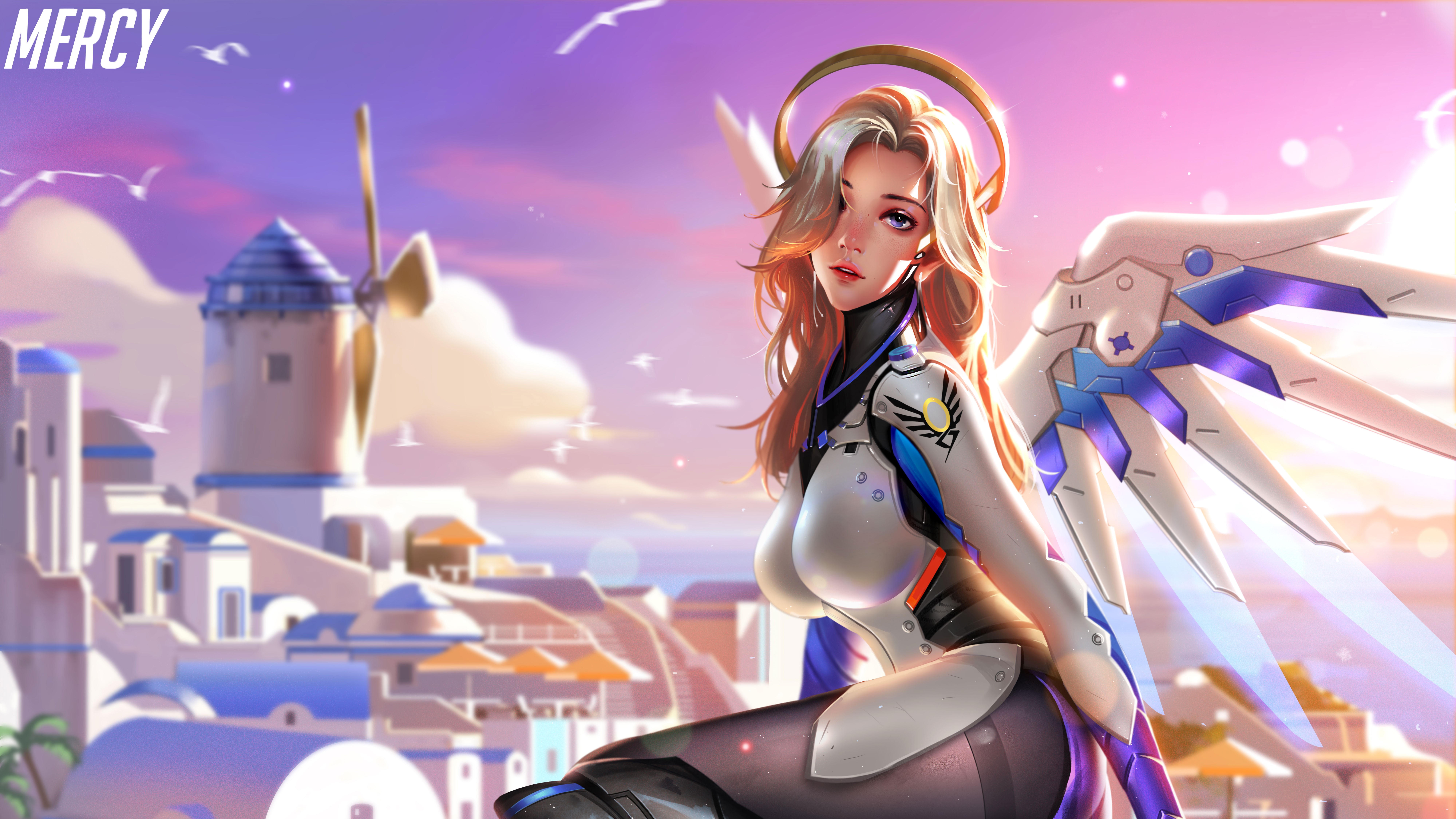 4K, Blizzard Entertainment, Liang-Xing, Mercy, Mercy (Overwatch), Overwatch HD Wallpaper