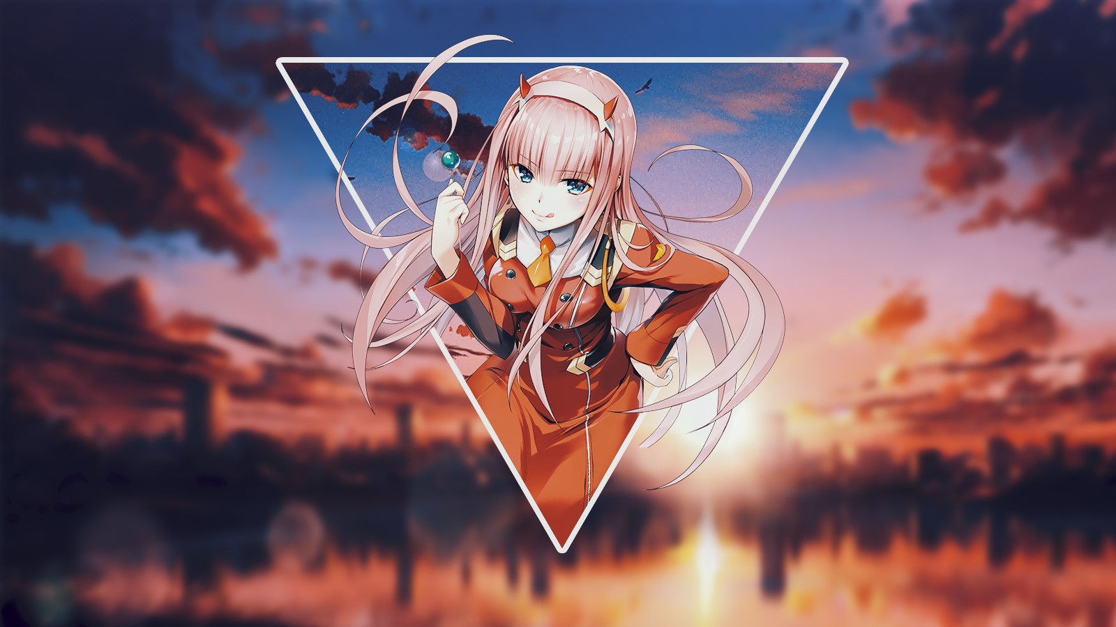 Zero Two (Darling in the FranXX), picture-in-picture, Darling in the FranXX HD Wallpaper
