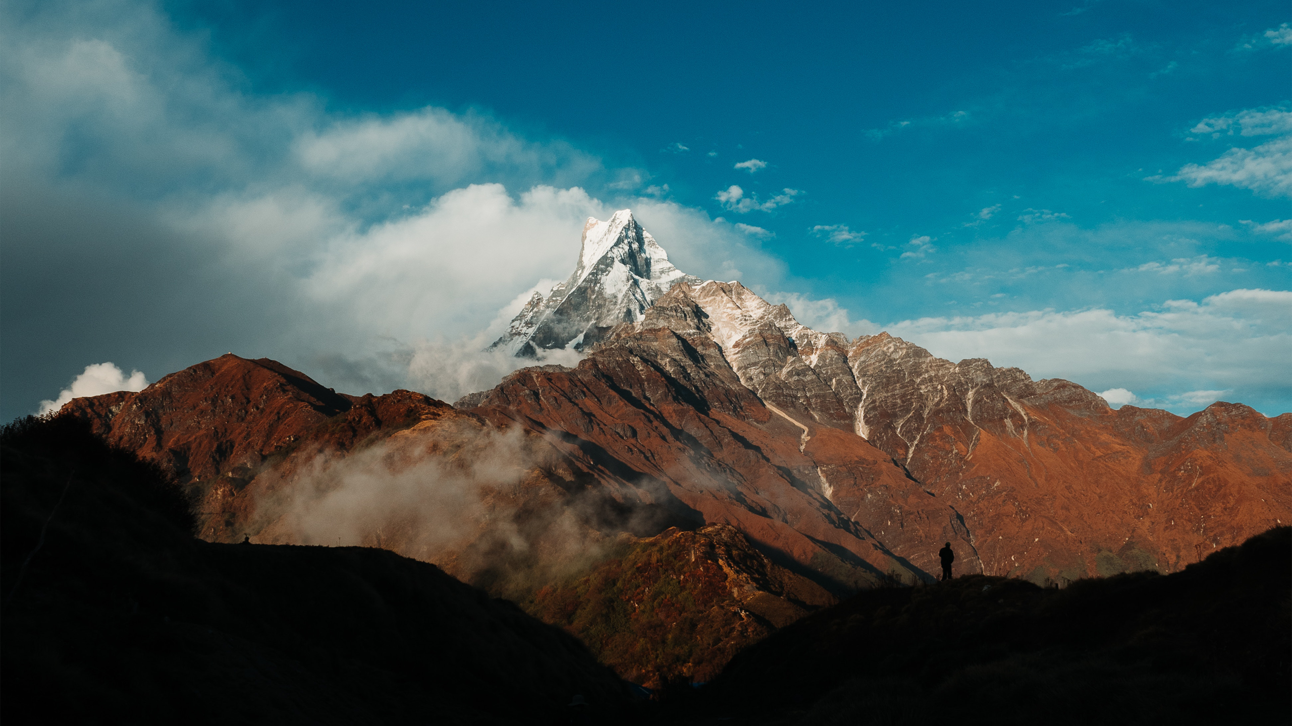 landscape, nature, hills, snow, mountains HD Wallpaper