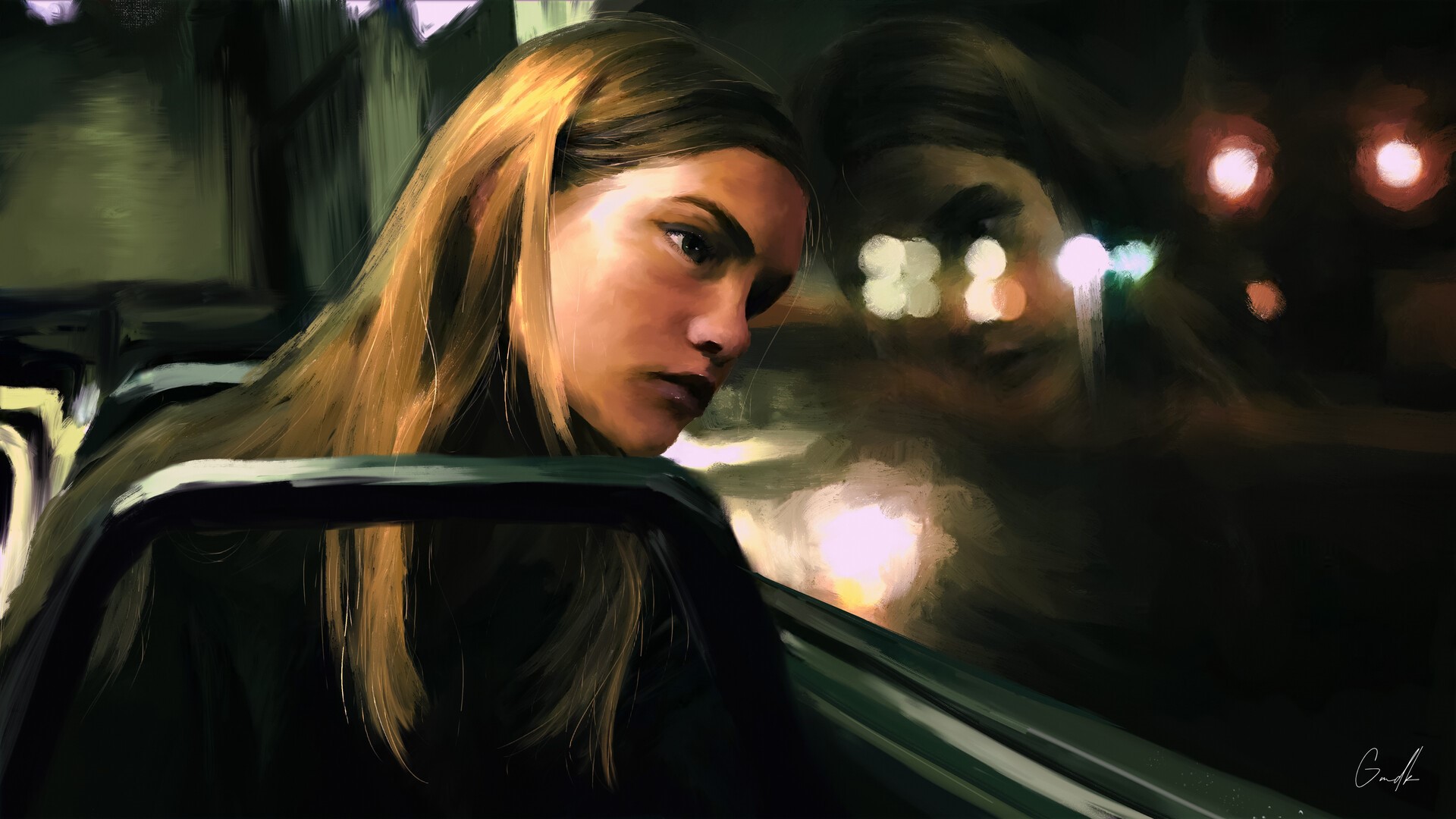 Gmdk, drawing, artwork, brunette, digital art HD Wallpaper