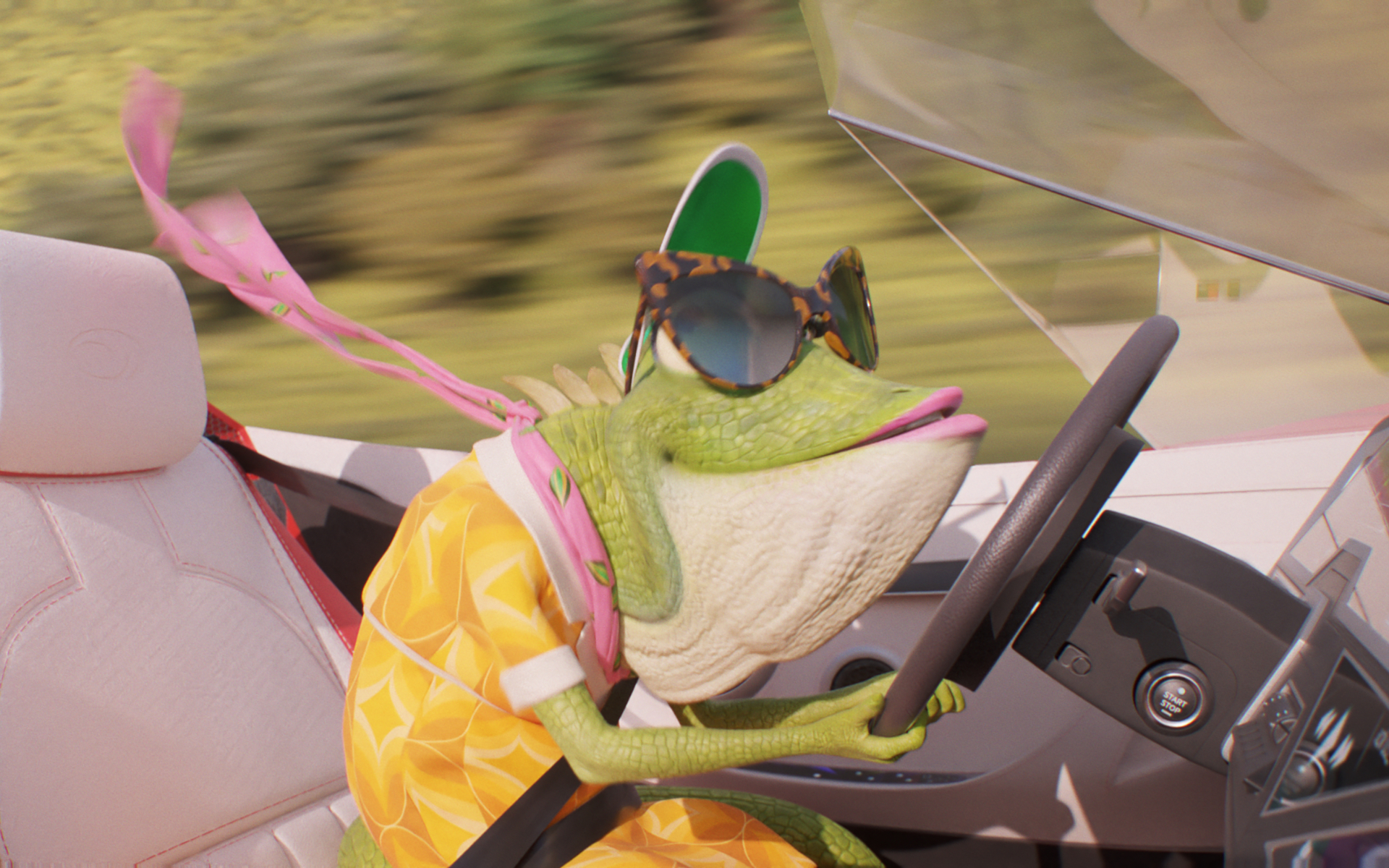 Sing 2 Iguana Driving Car HD Wallpaper