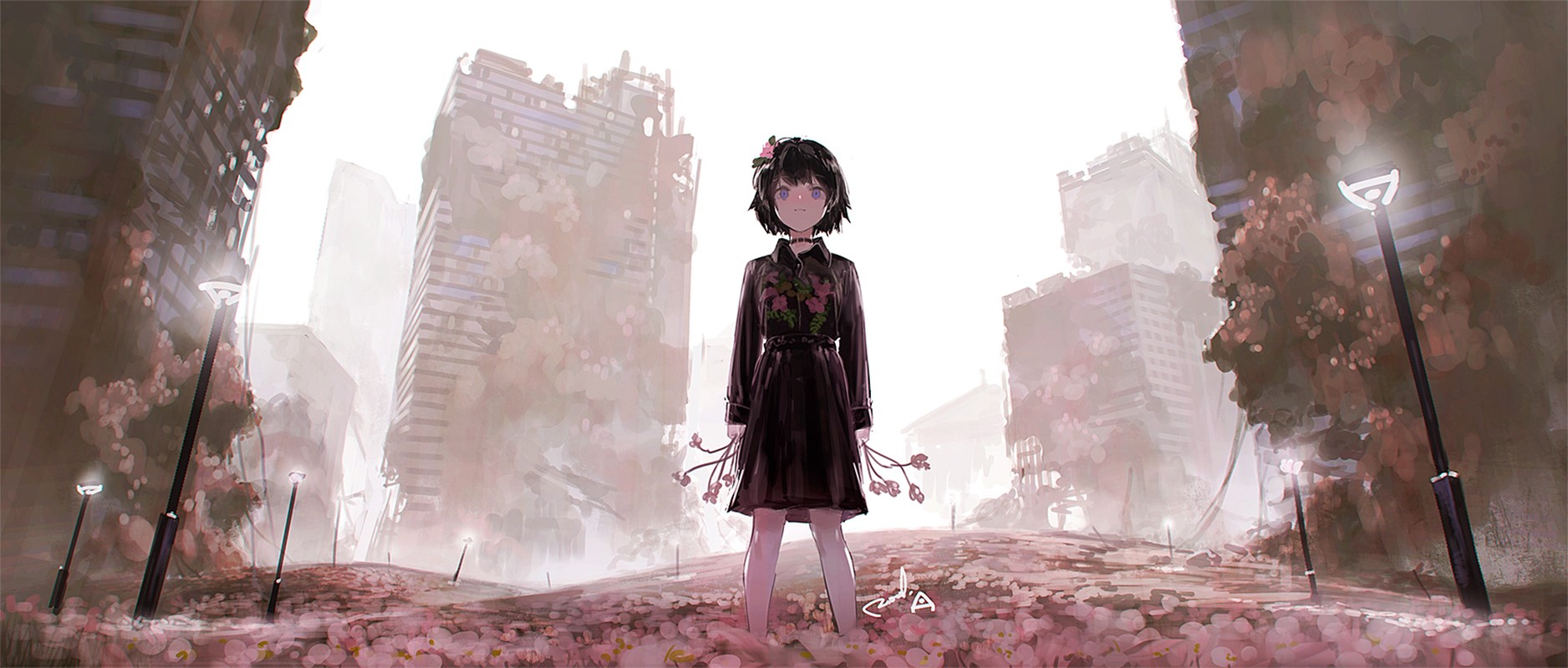 anime, Reoen, anime girls, ruin HD Wallpaper