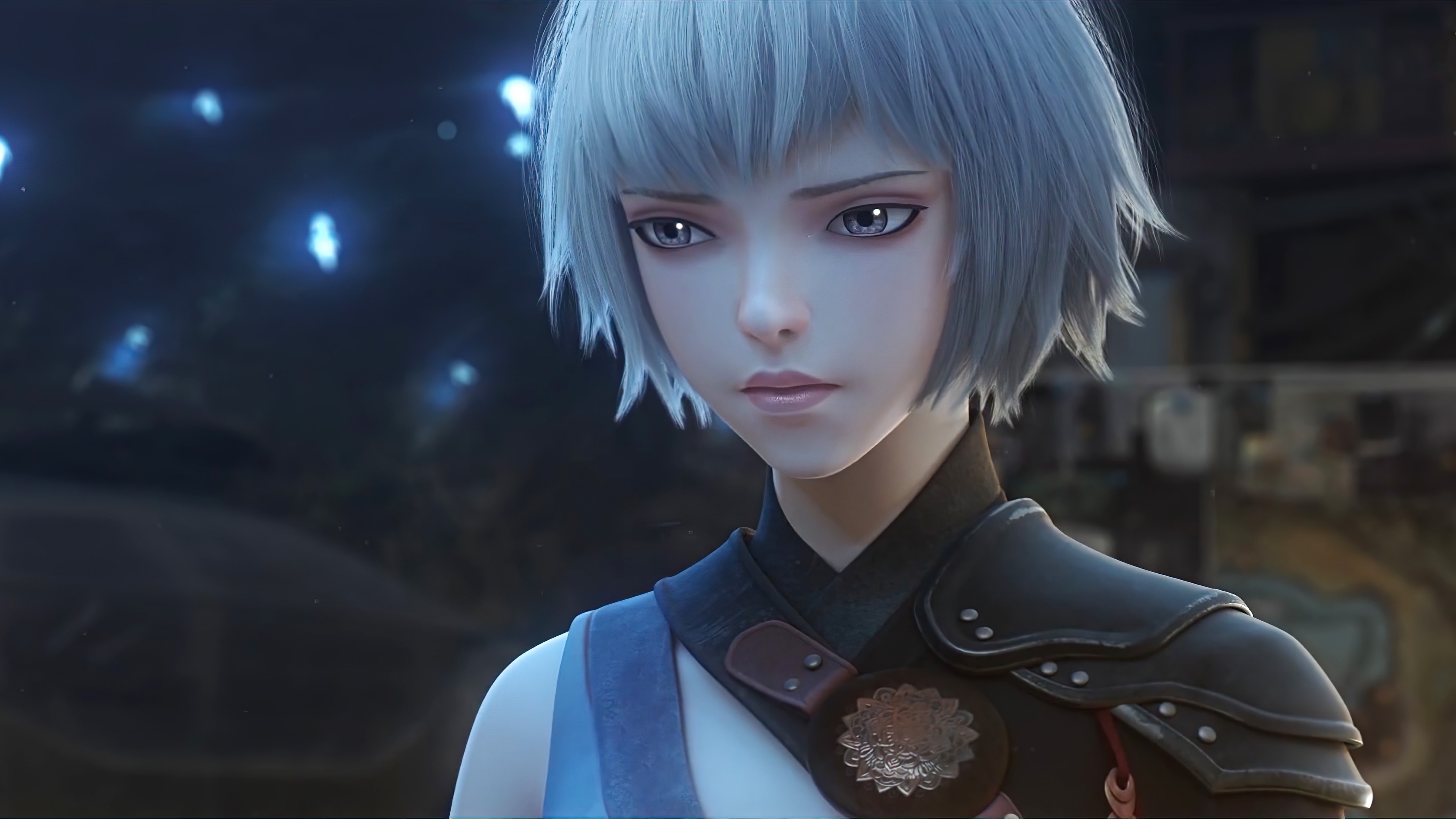 4K, face, anime, anime girls, women, aqua hair HD Wallpaper