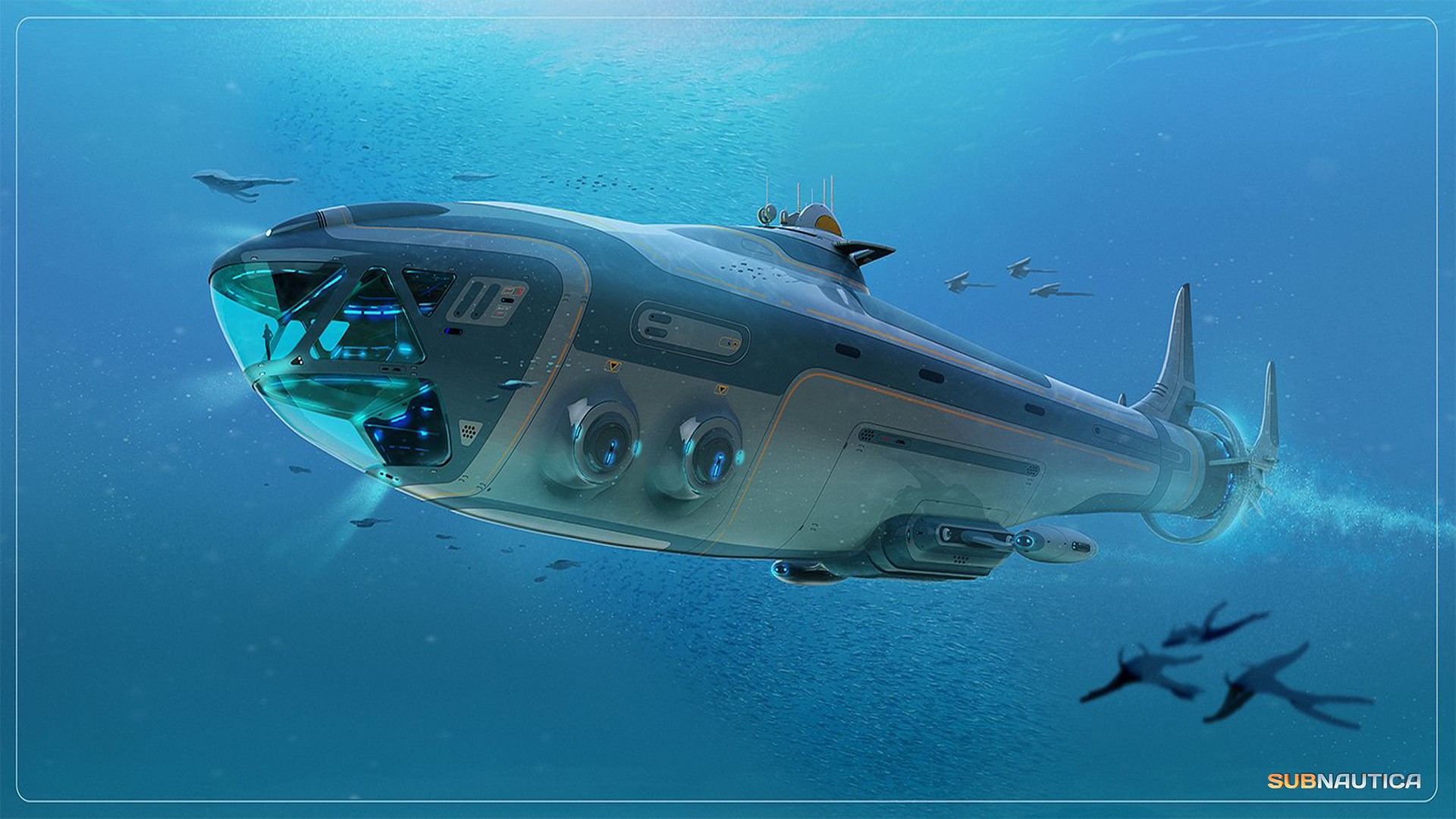 video game art, PC gaming, subnautica, video games, submarine, vehicle HD Wallpaper