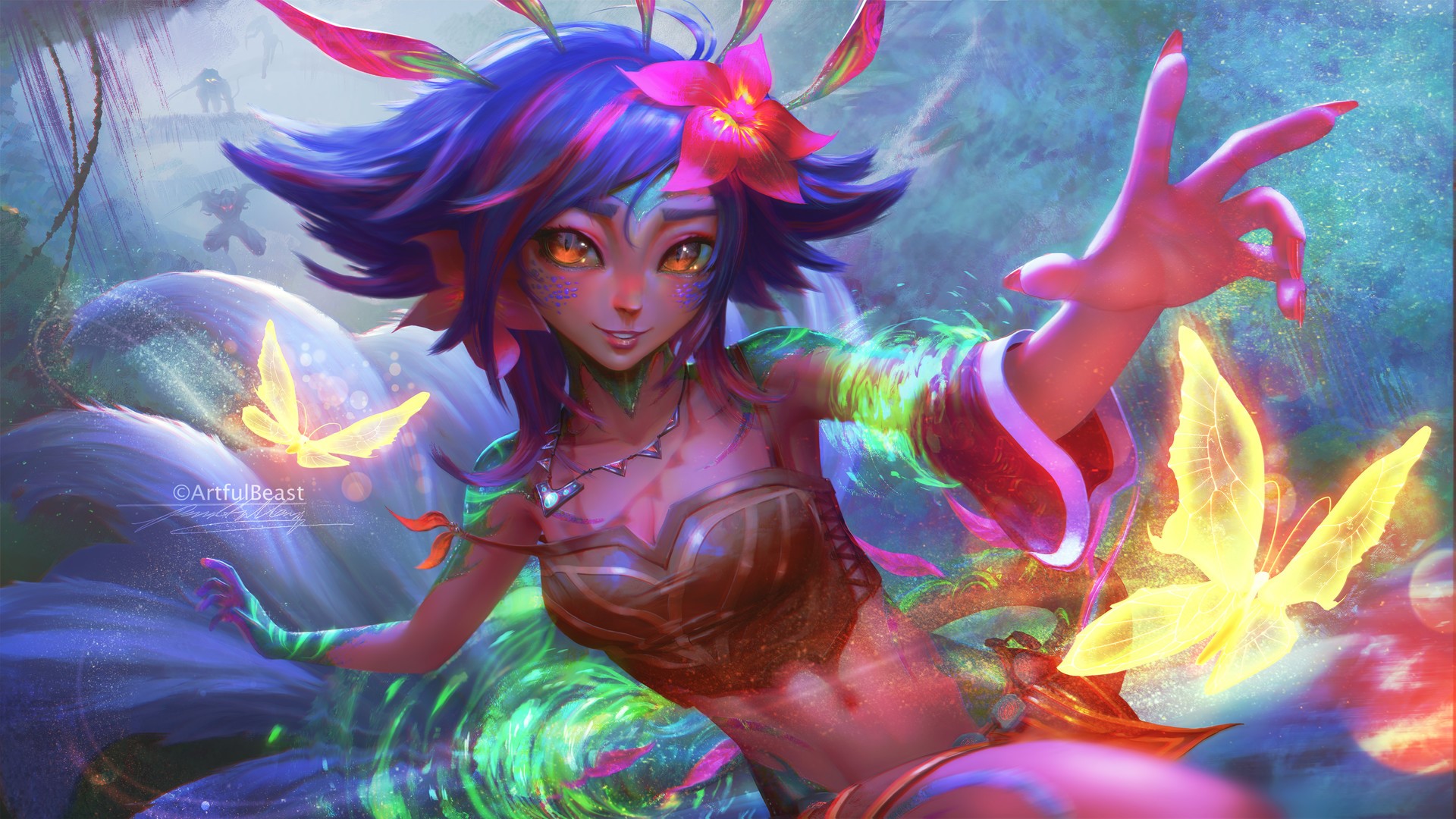 Neeko (League of Legends), artwork, fantasy art, League of Legends HD Wallpaper