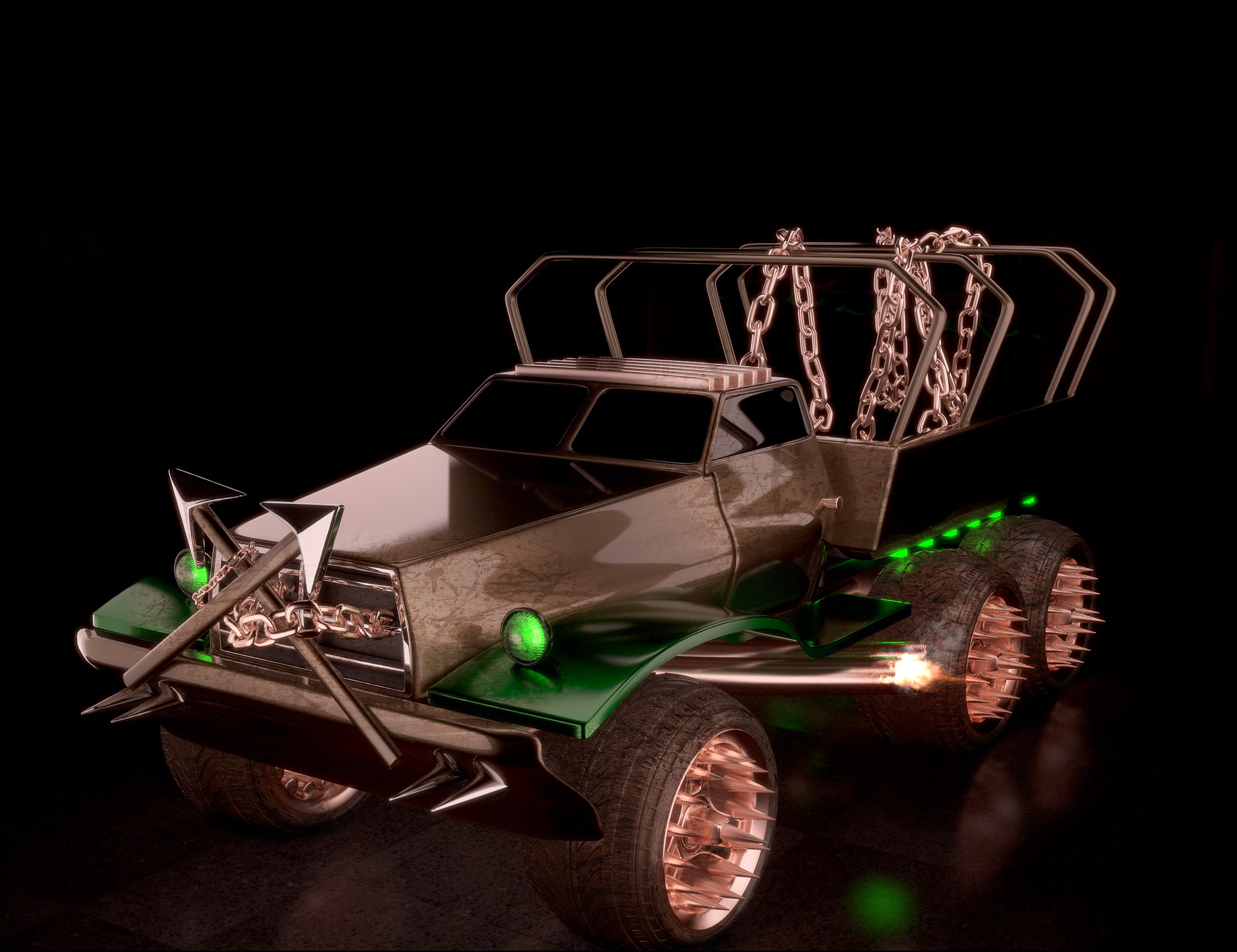 wheels, Twisted Metal (Video Game), truck, 3D, gunships HD Wallpaper