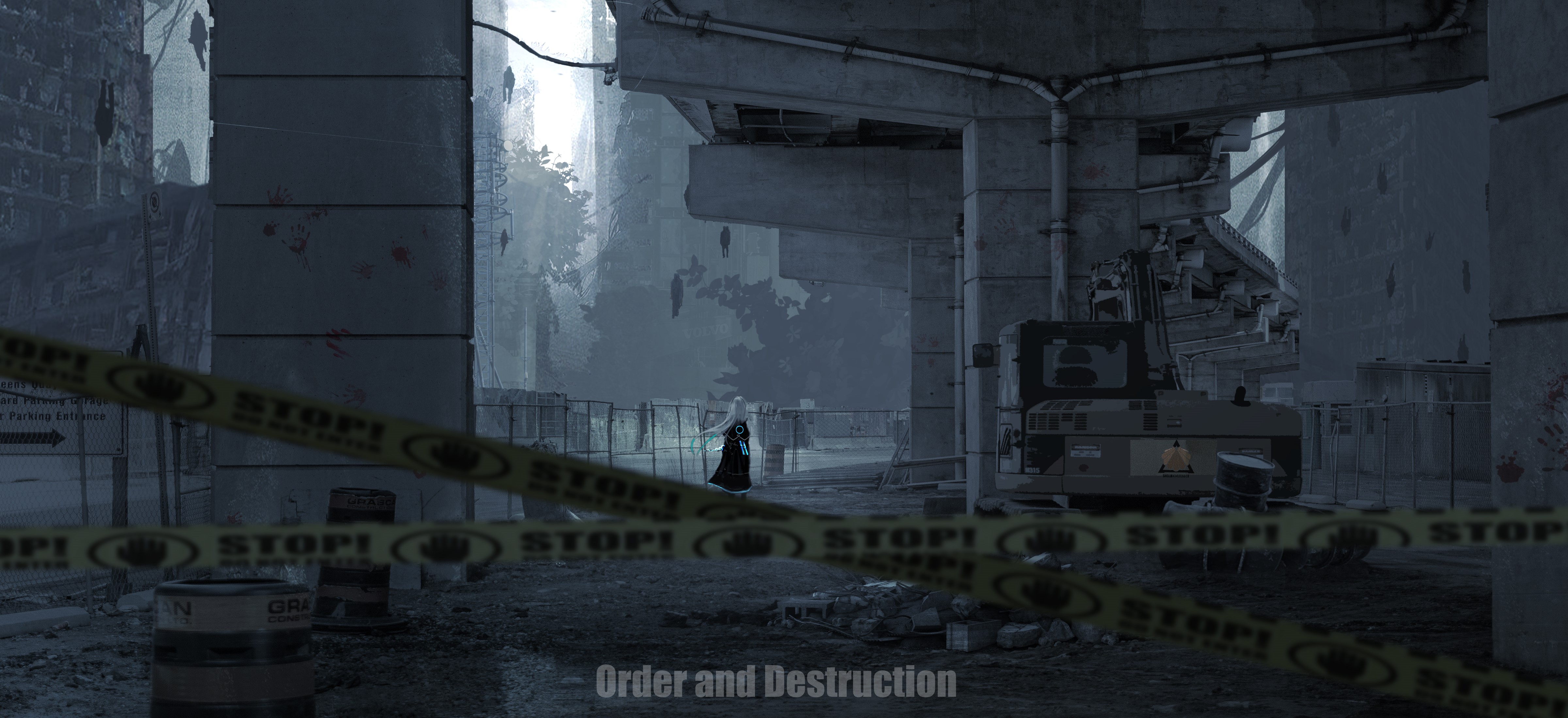4K, anime, Lifeline, anime girls, ruin HD Wallpaper