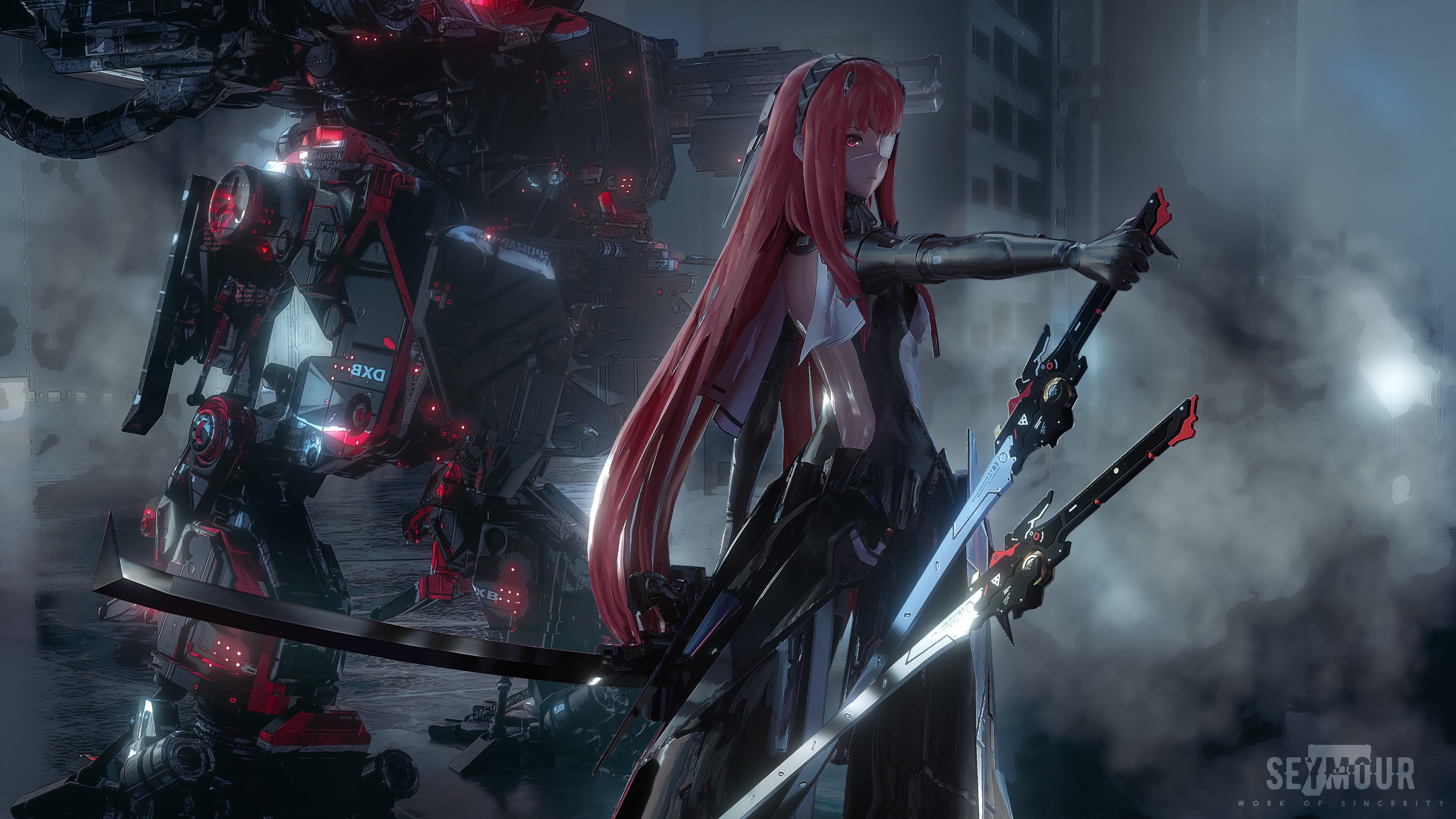 4K, anime girls, Seymour, mech, anime, Punishing: Gray Raven HD Wallpaper
