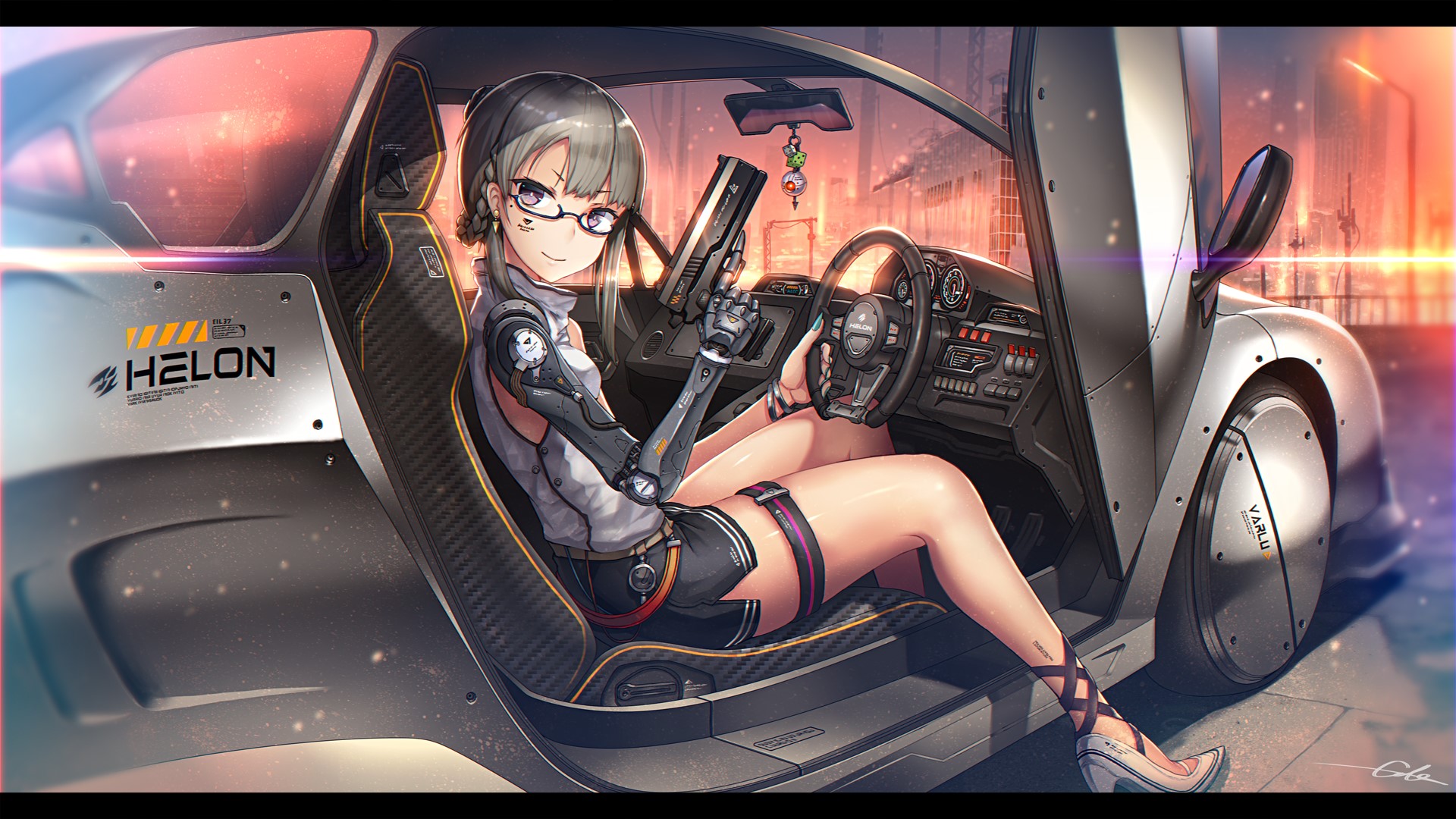 Girl With Weapon, cyberpunk, science fiction, anime, GiA HD Wallpaper