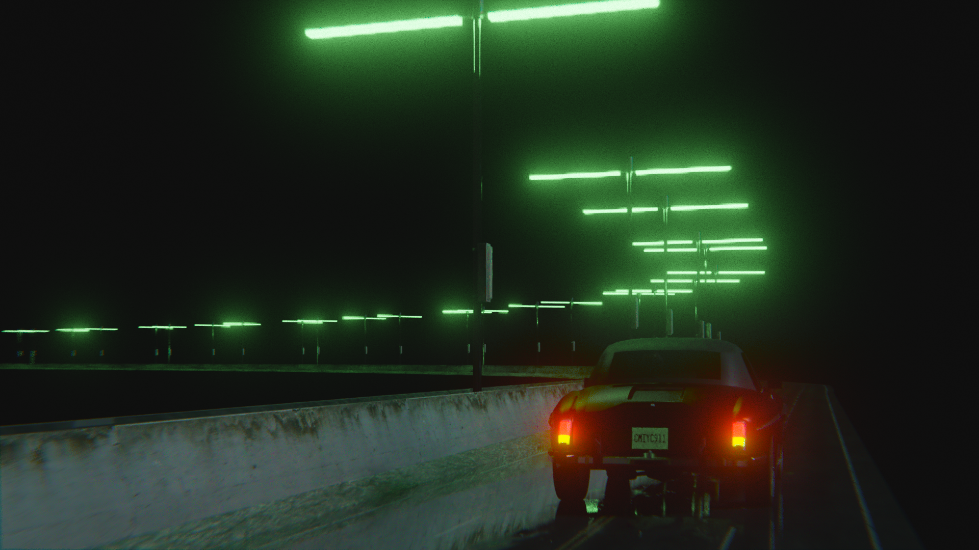 street light, street, car, highway, night HD Wallpaper