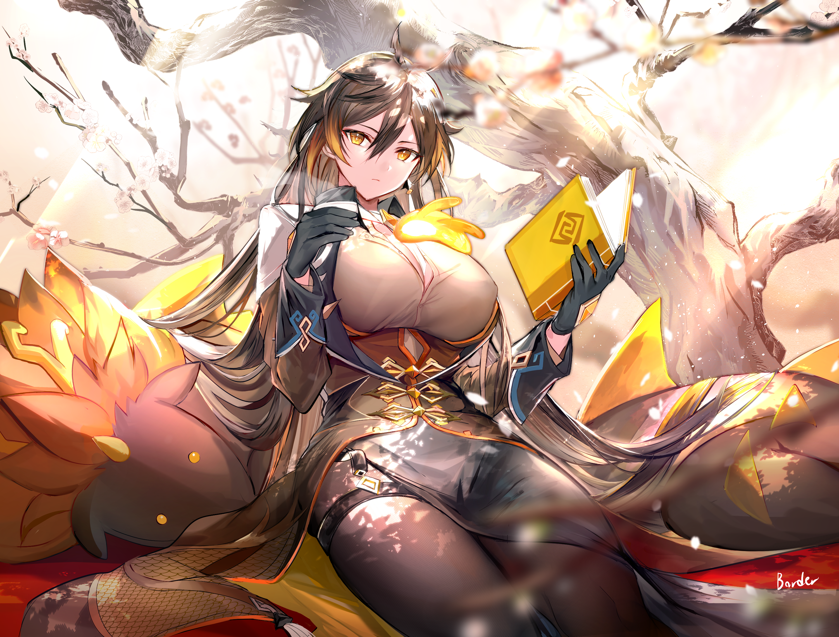 2D, Genshin Impact, Pixiv, anime games, Zhongli (Genshin Impact) HD Wallpaper
