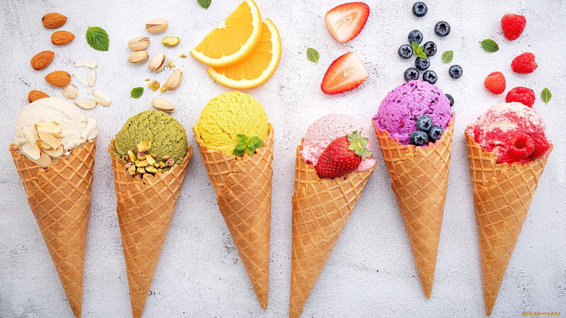 berries, sweets, food, fruit, waffles, ice cream HD Wallpaper