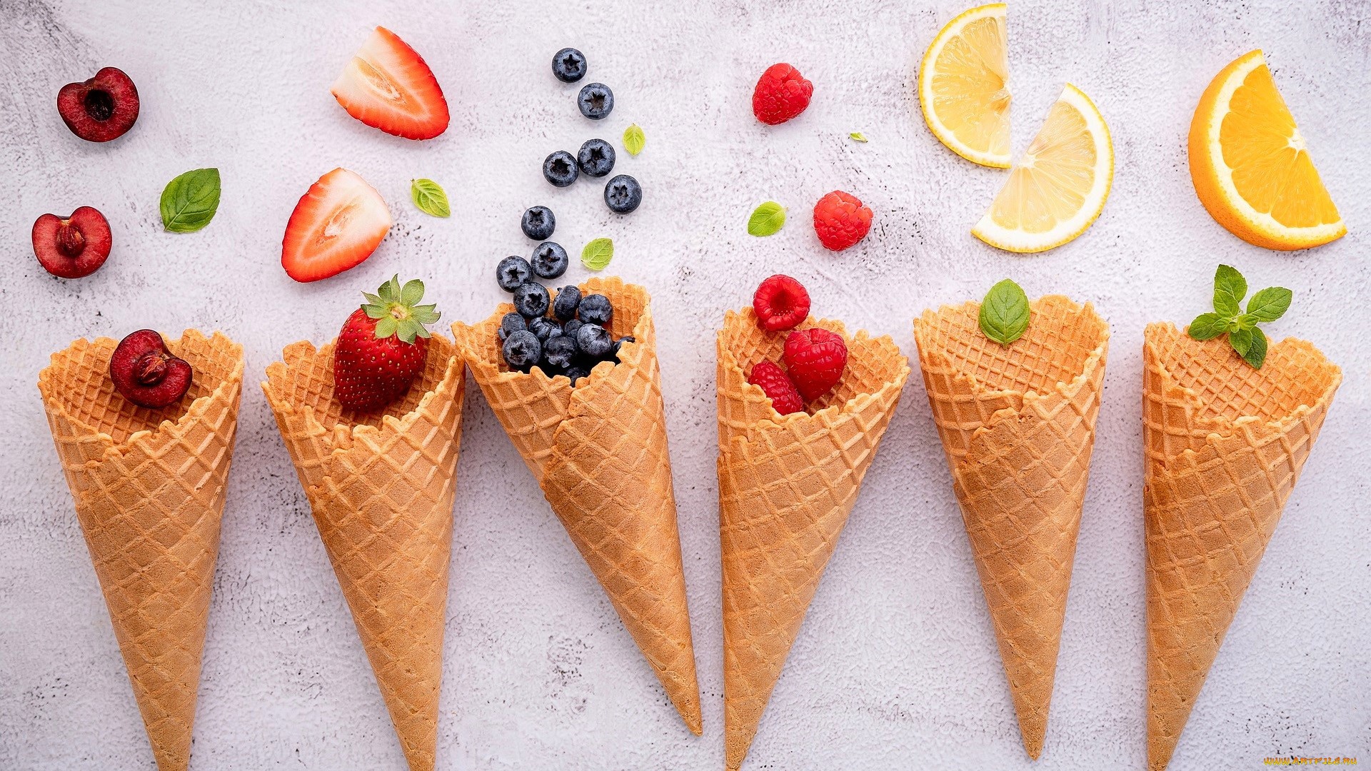 berries, sweets, fruit, waffles HD Wallpaper