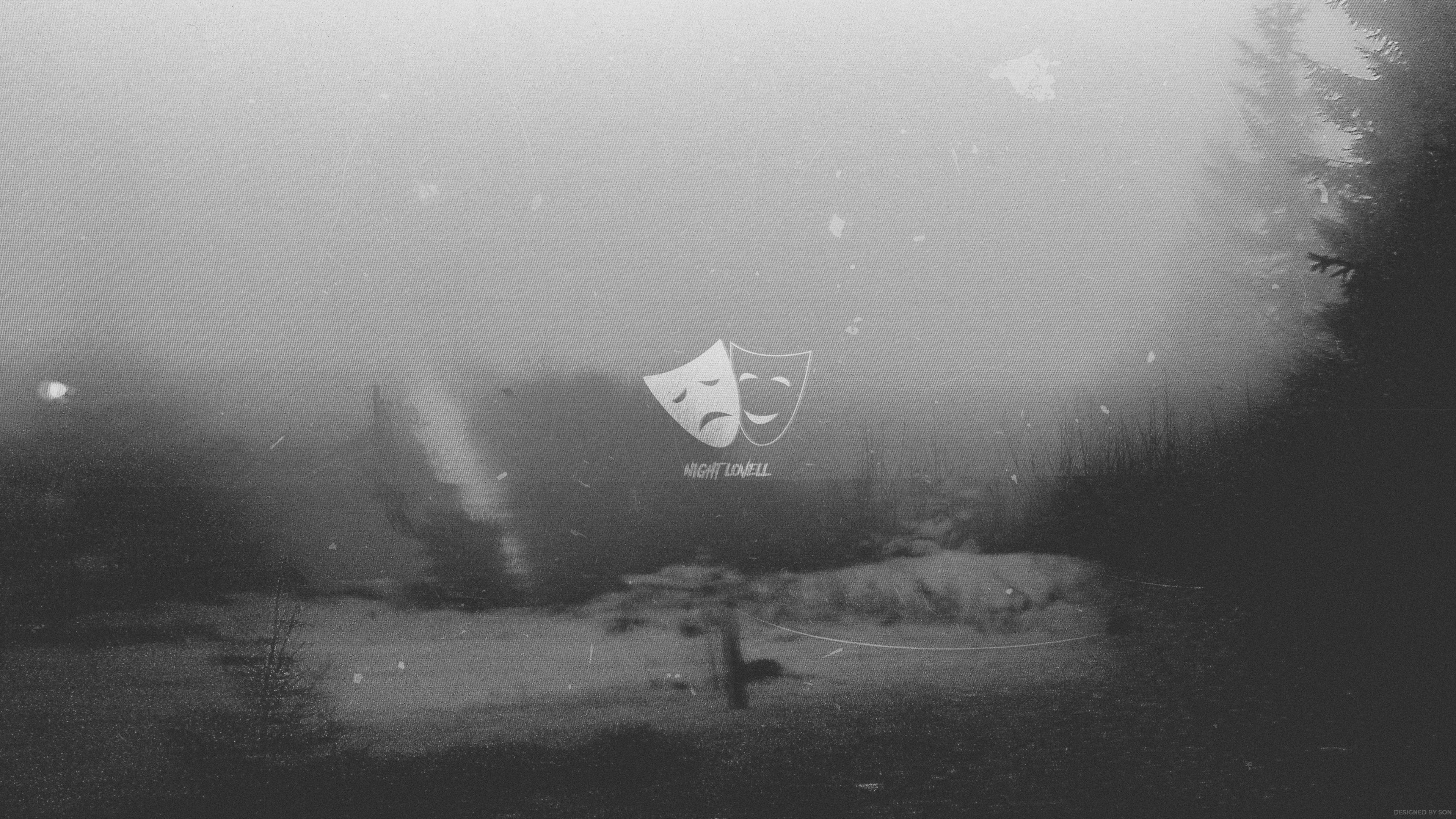 4K, monochrome, digital art, Photoshop, music, snow, Night Lovell, Trap Music, fan art HD Wallpaper