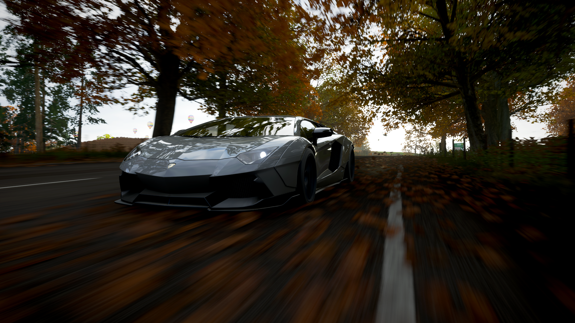 Forza Horizon 4, grey cars, Lamborghini Aventador LP700-4, Liberty Walk, Lamborghini HD Wallpaper