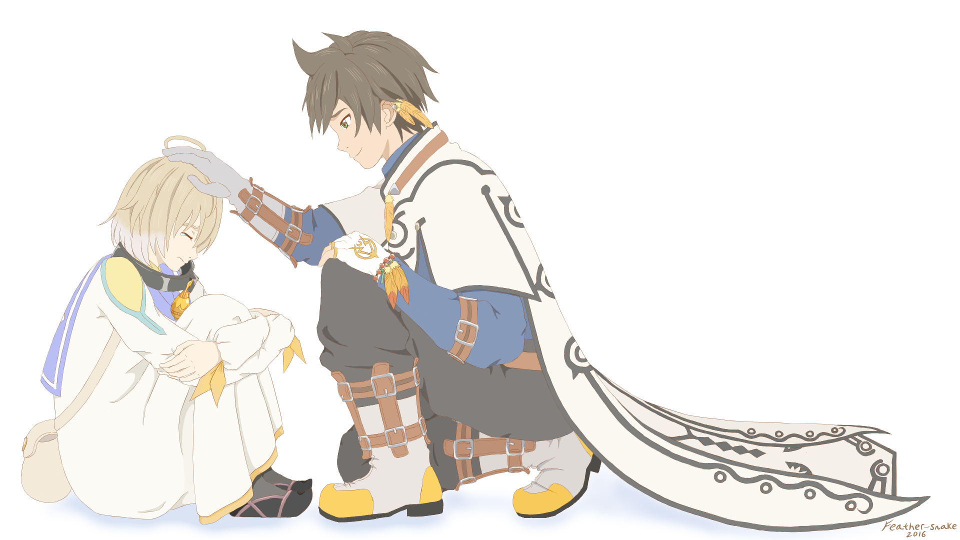 white background, anime, simple background, fantasy art, Tales of Zestiria HD Wallpaper