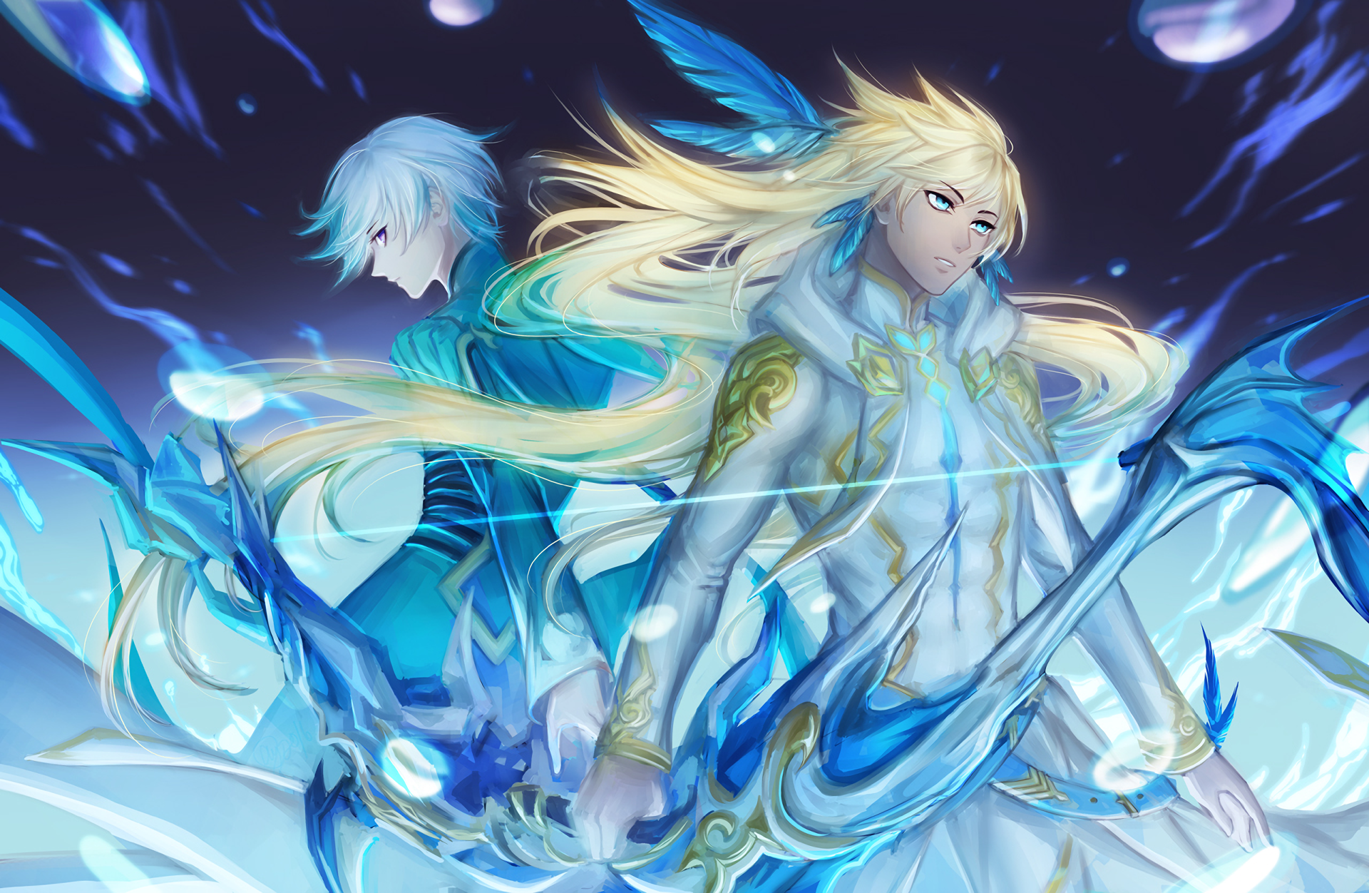 anime, aqua eyes, long hair, aqua hair, Tales of Zestiria, fantasy art HD Wallpaper