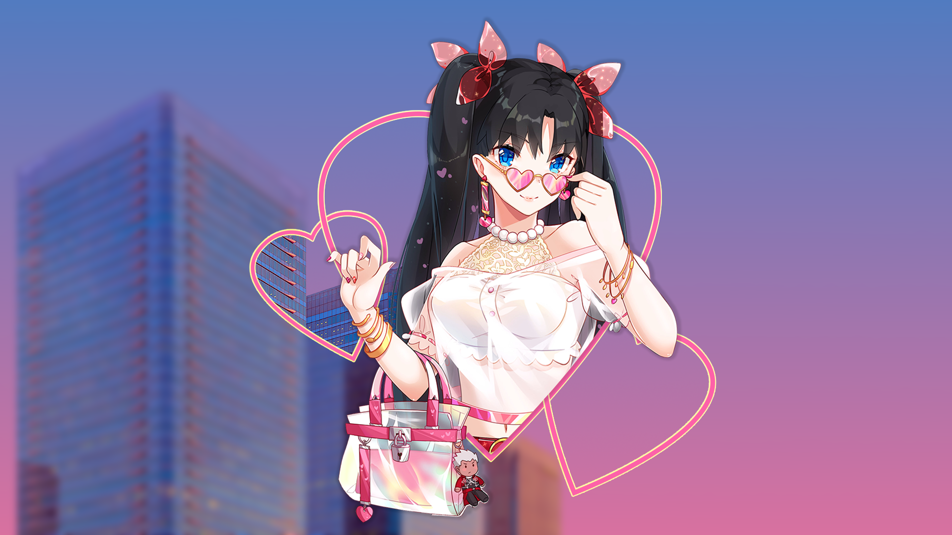 Tohsaka Rin, picture-in-picture, Fate Series HD Wallpaper