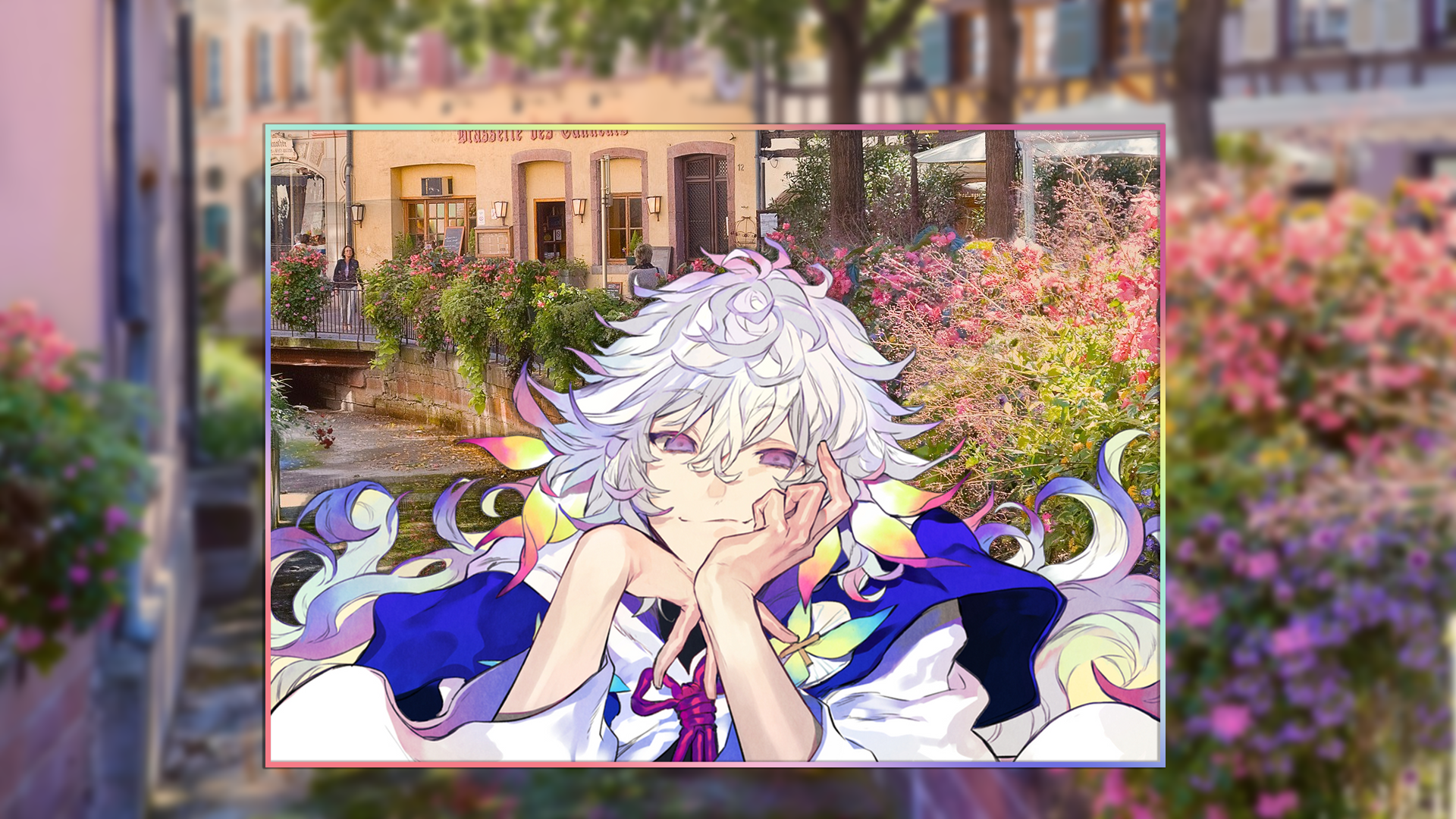 flowers, picture-in-picture, Fate/Grand Order, Merlin (FGO) HD Wallpaper