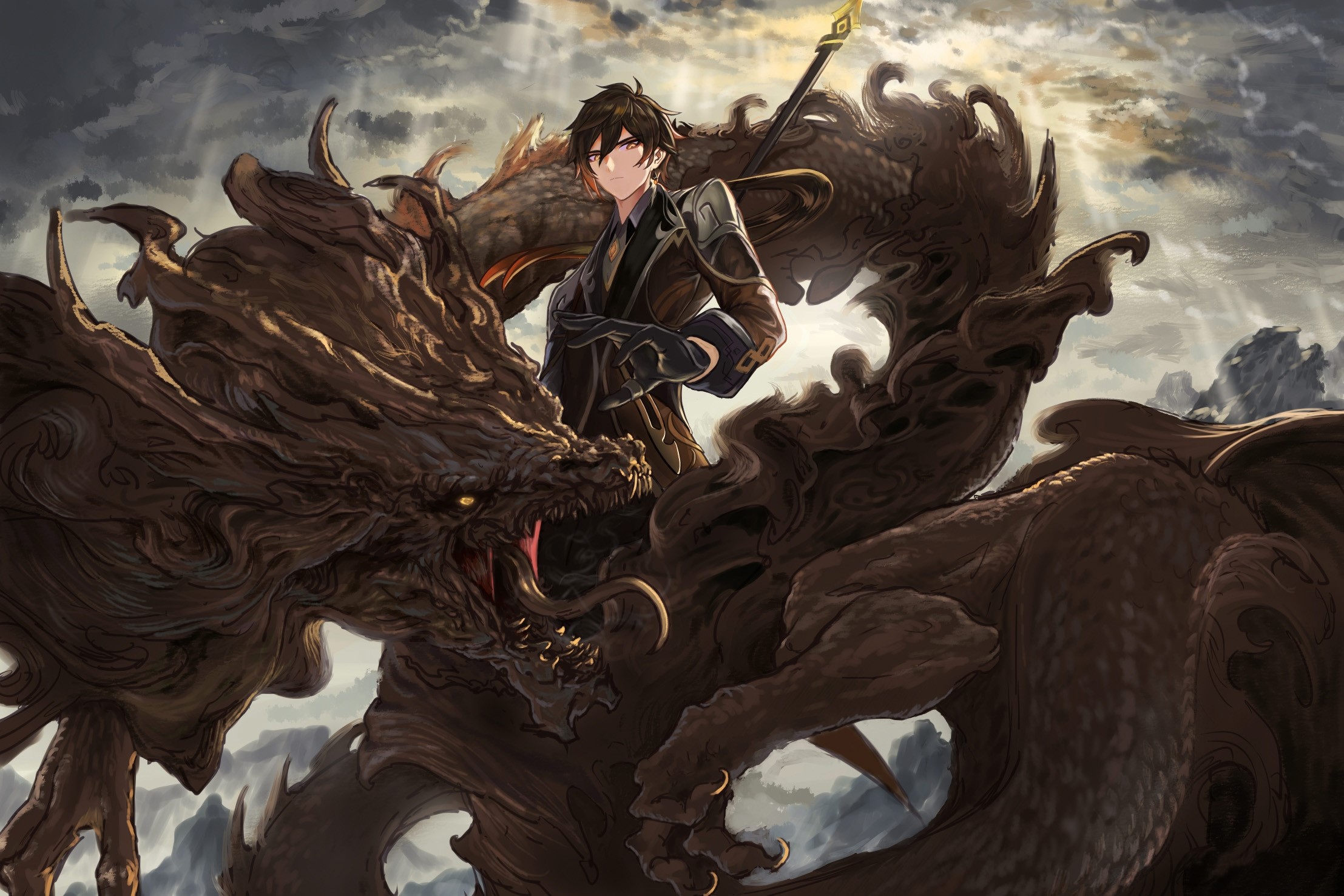 Zhongli (Genshin Impact), Genshin Impact, anime boys HD Wallpaper