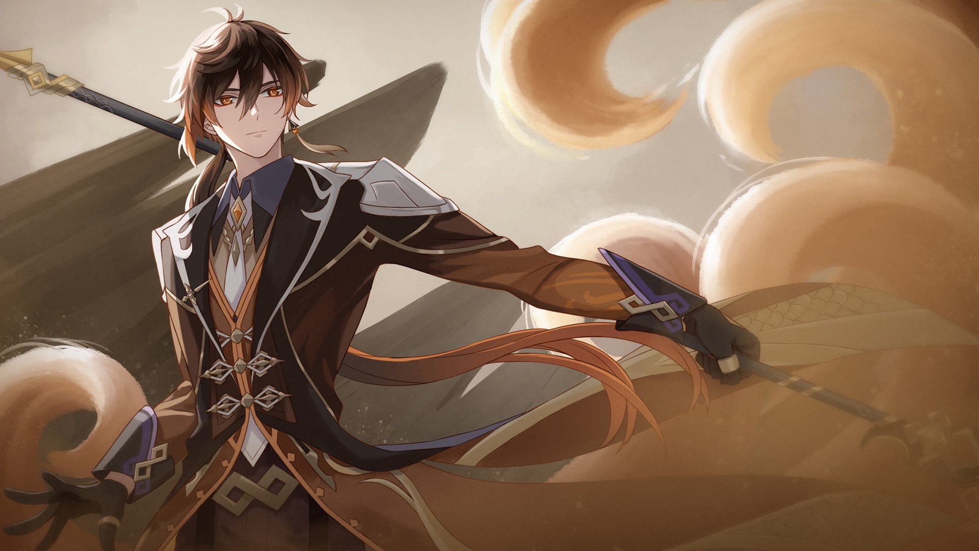 Zhongli (Genshin Impact), Genshin Impact, anime boys HD Wallpaper