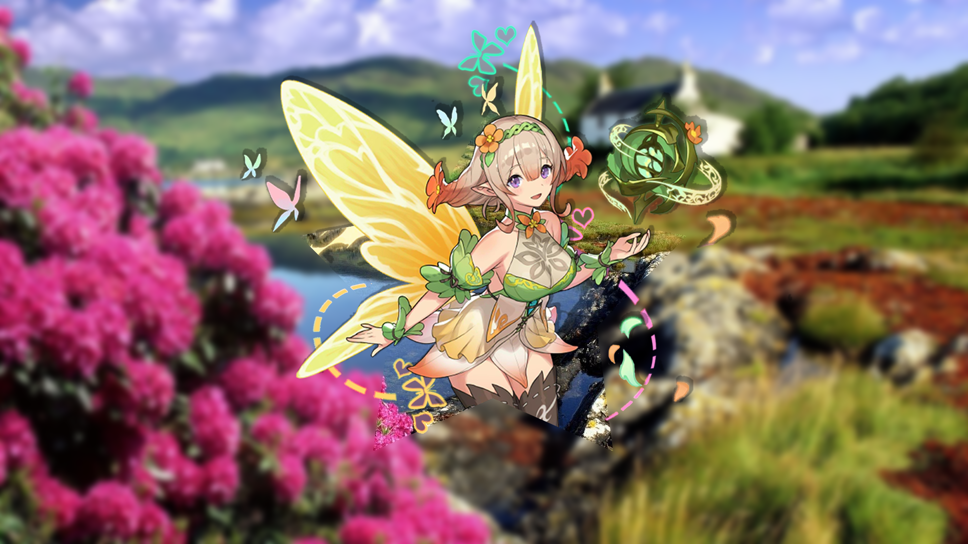 picture-in-picture, flowers, Fire Emblem HD Wallpaper
